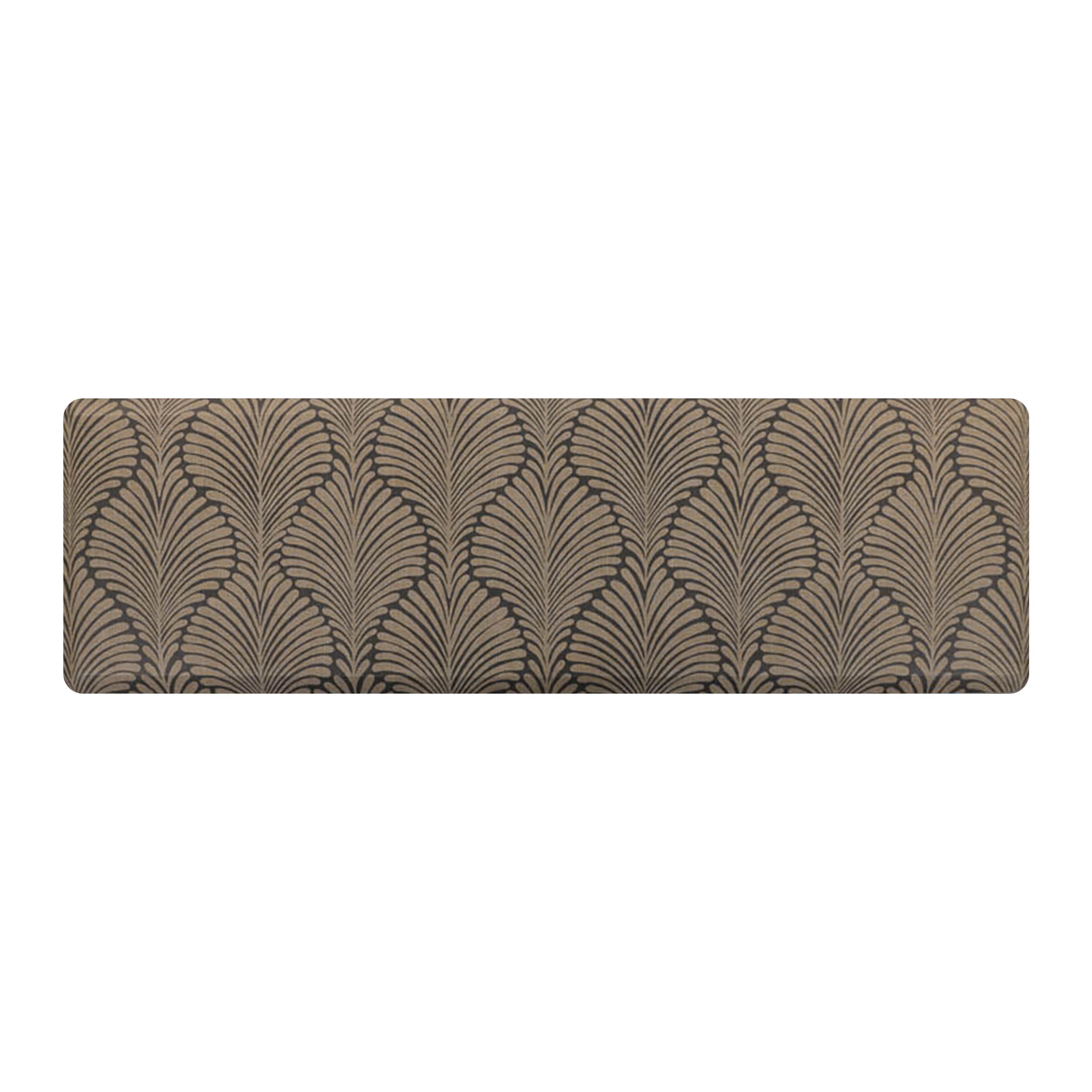 Bungalow Flooring 20958004206107 2-ft x 6-ft Wheat on Navy Polyester Rectangular Indoor Decorative Anti-fatigue mat