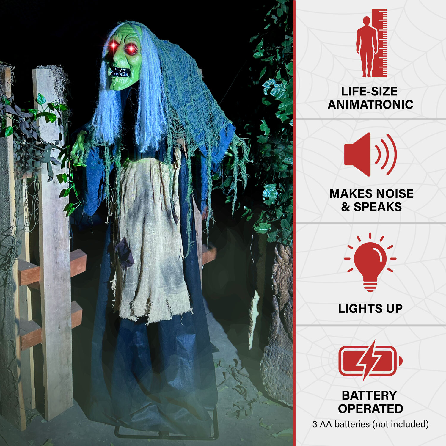 Haunted Hill Farm HHWITCH-46FLSA Halloween-Animatronics - View #2