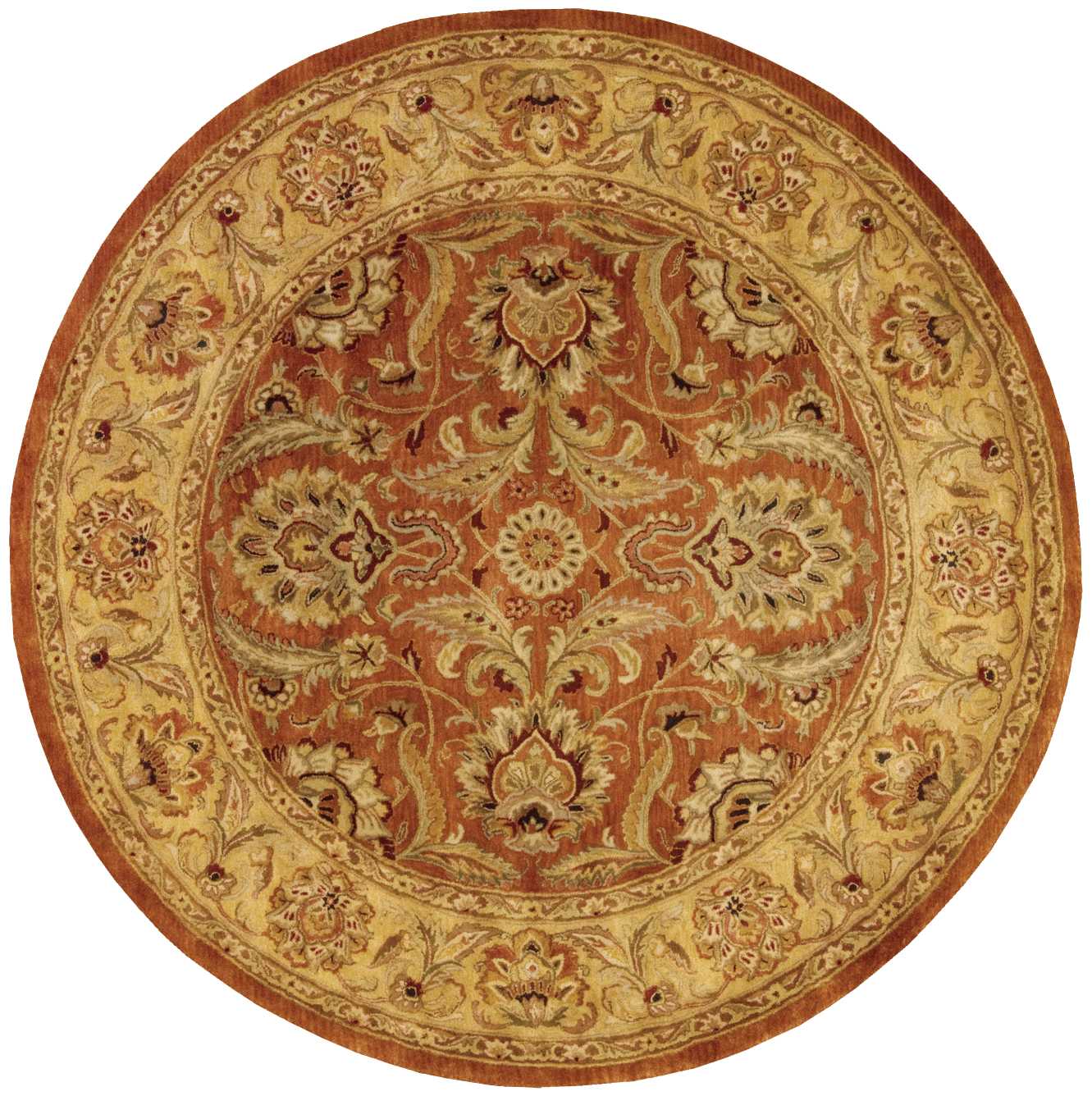 Nourison Jaipur 8 x 8 Wool Rust Round Indoor Abstract Area Rug in the ...