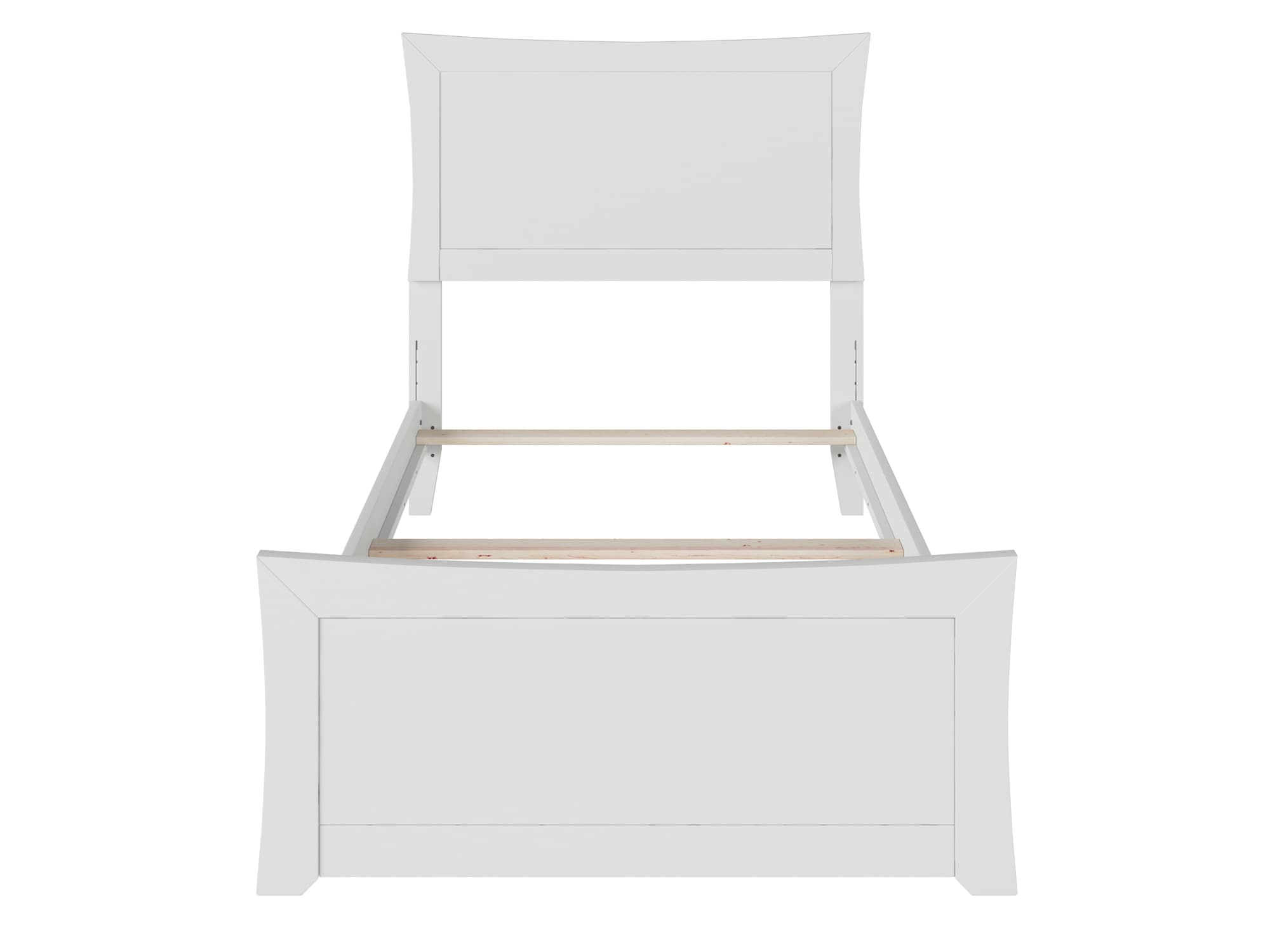 Metro Twin White Wood Platform Bed with Headboard
