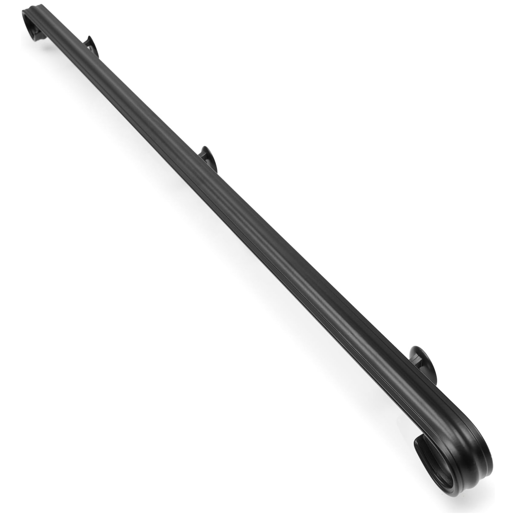 Afoxsos 6 Ft Wrought Iron Stair Railing Handrail Kit Matte Black Powder Coated Steel Grab Bar for Indoor Outdoor Steps Porch Garage 1 Piece