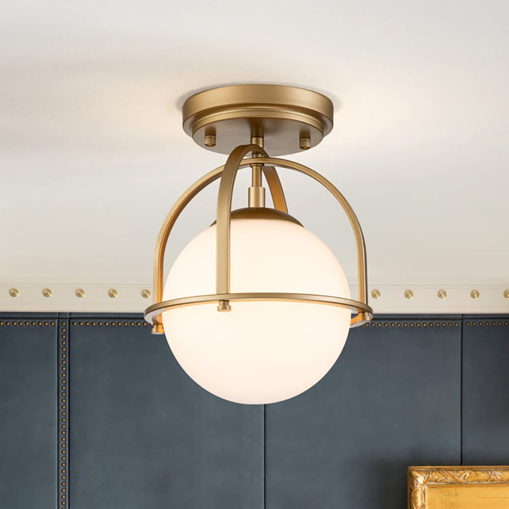 EDISLIVE Y81010000040238 Fragoso 1 -Light 8.7-in Brass Semi Flush Mount Light
