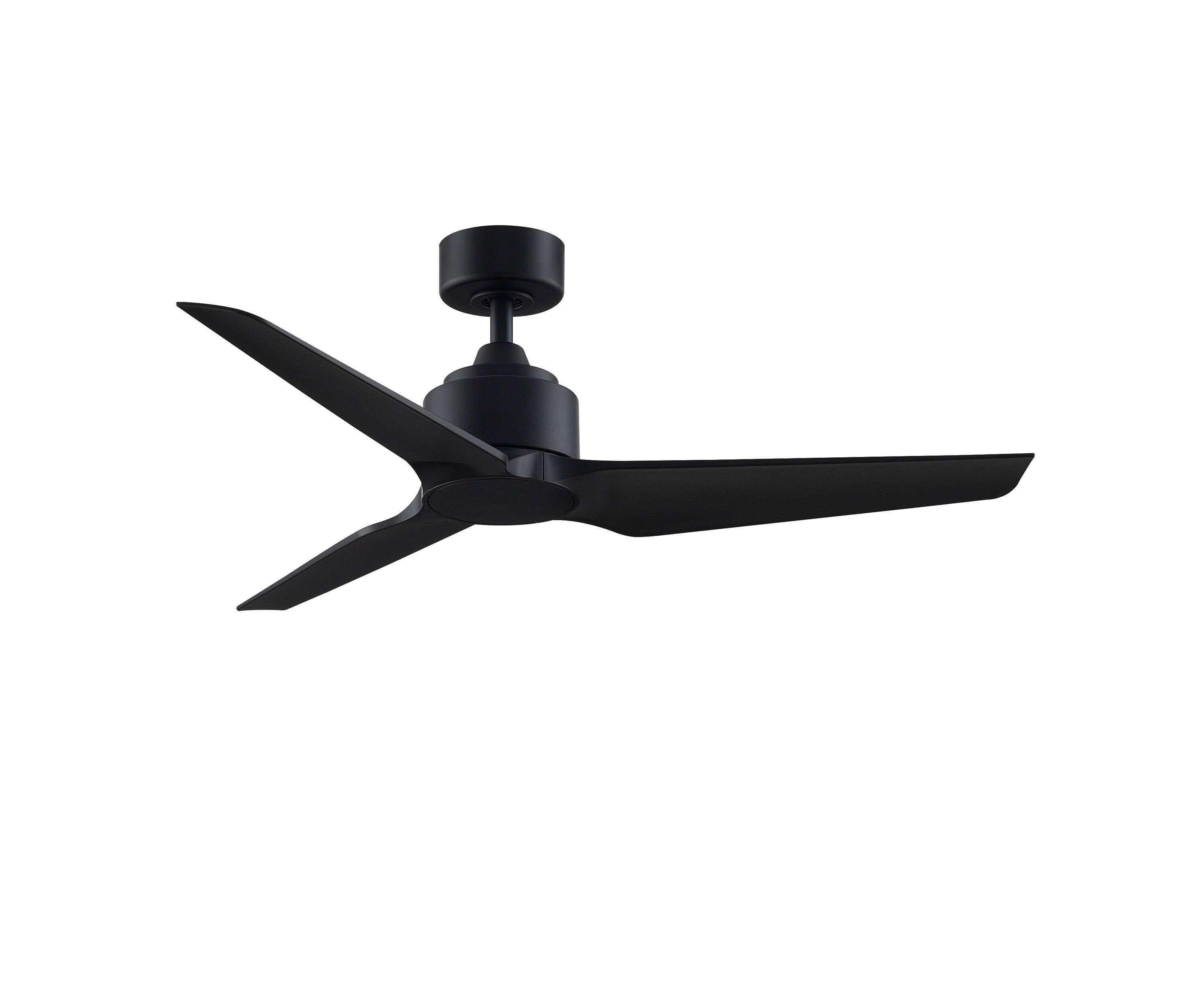 Fanimation TriAire Custom 48-in Black Indoor/Outdoor Smart Propeller Ceiling Fan Light Kit Compatible and Remote (3-Blade) FPD8514BLW-48BLW Sansujyuku sansujyuku.com