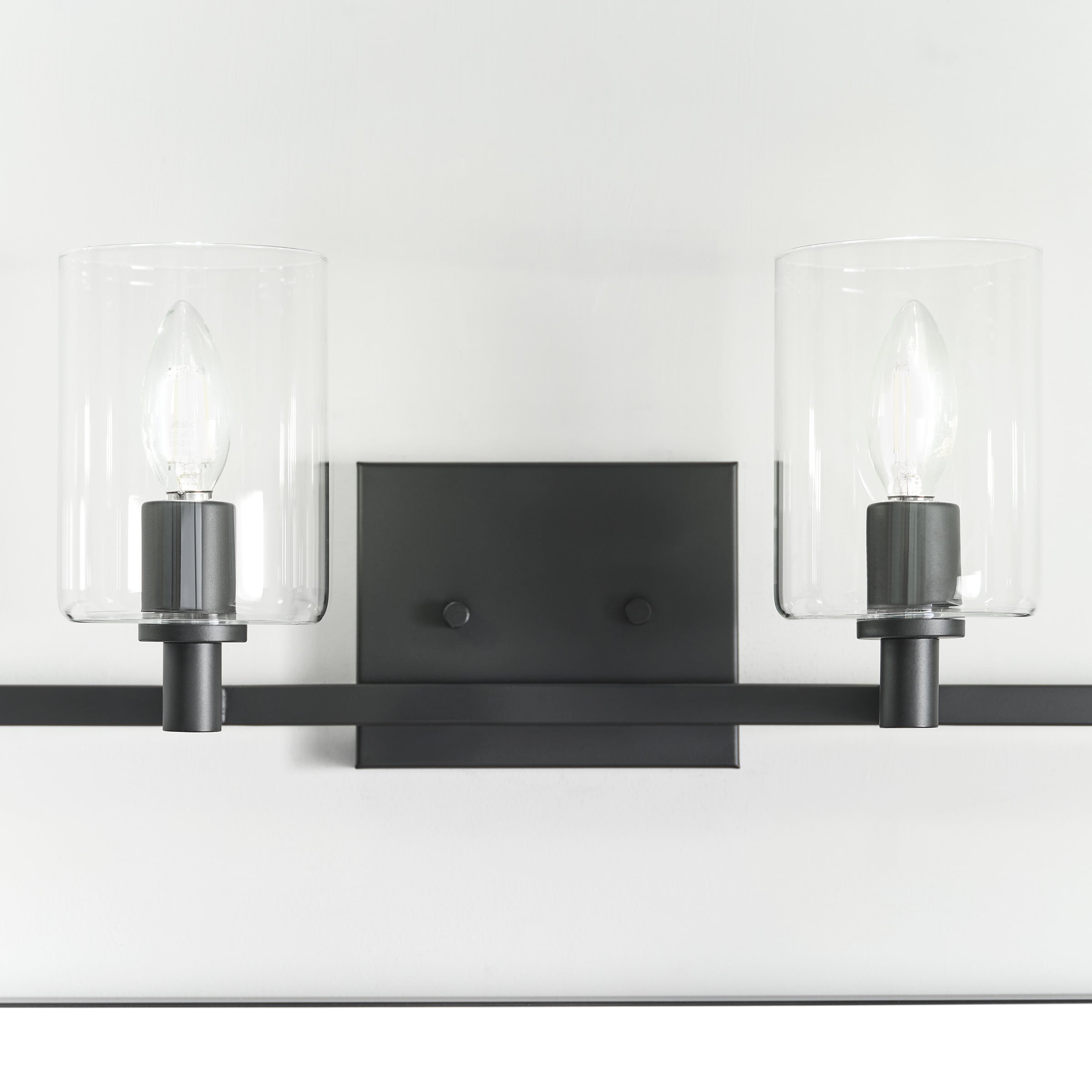 Fullton Midnight Black 4-Light Clear Glass Cylinder Vanity Light