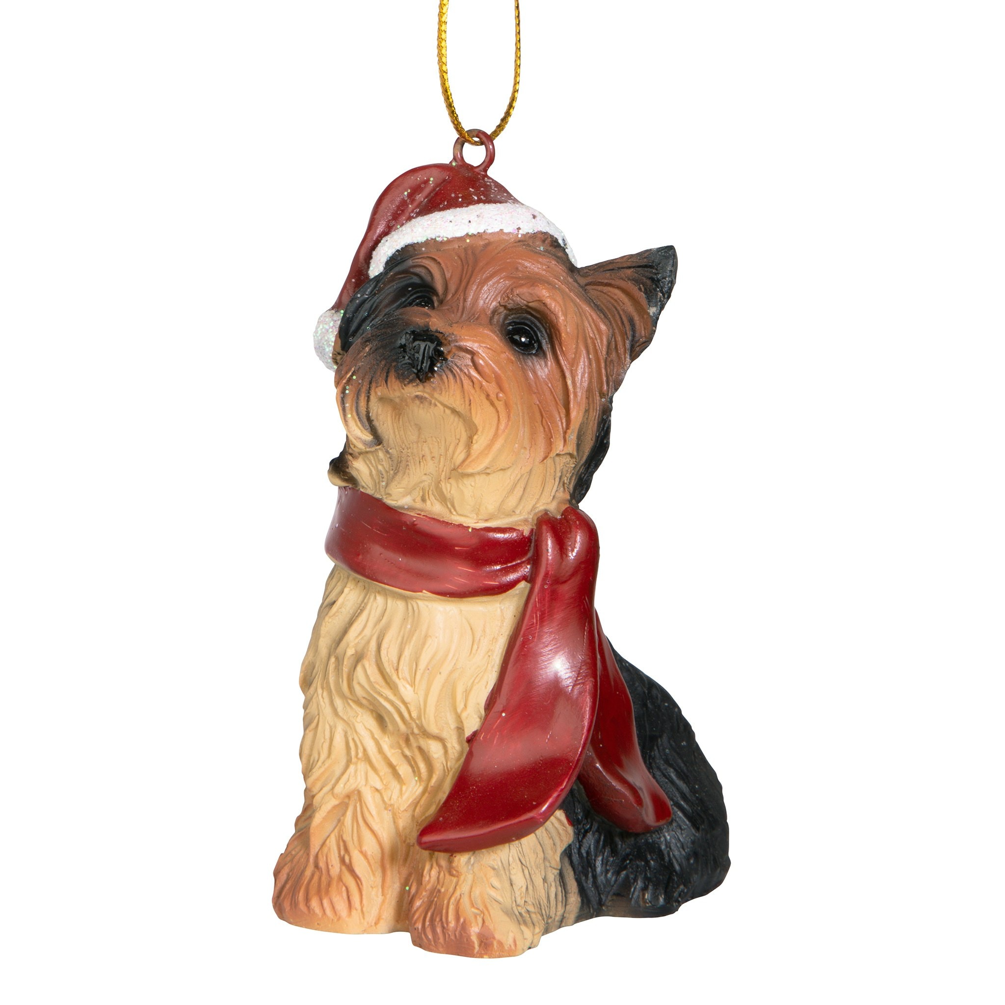 Design Toscano Adorable Yorkshire Terrier Dog Christmas Ornament - Mini ...