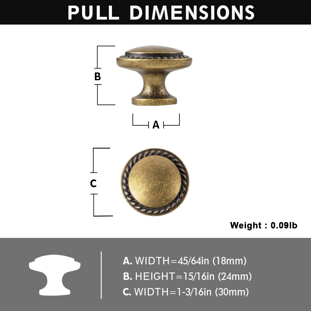Miaokesen 9065GT-DK-12 Cabinet-Knobs - View #2