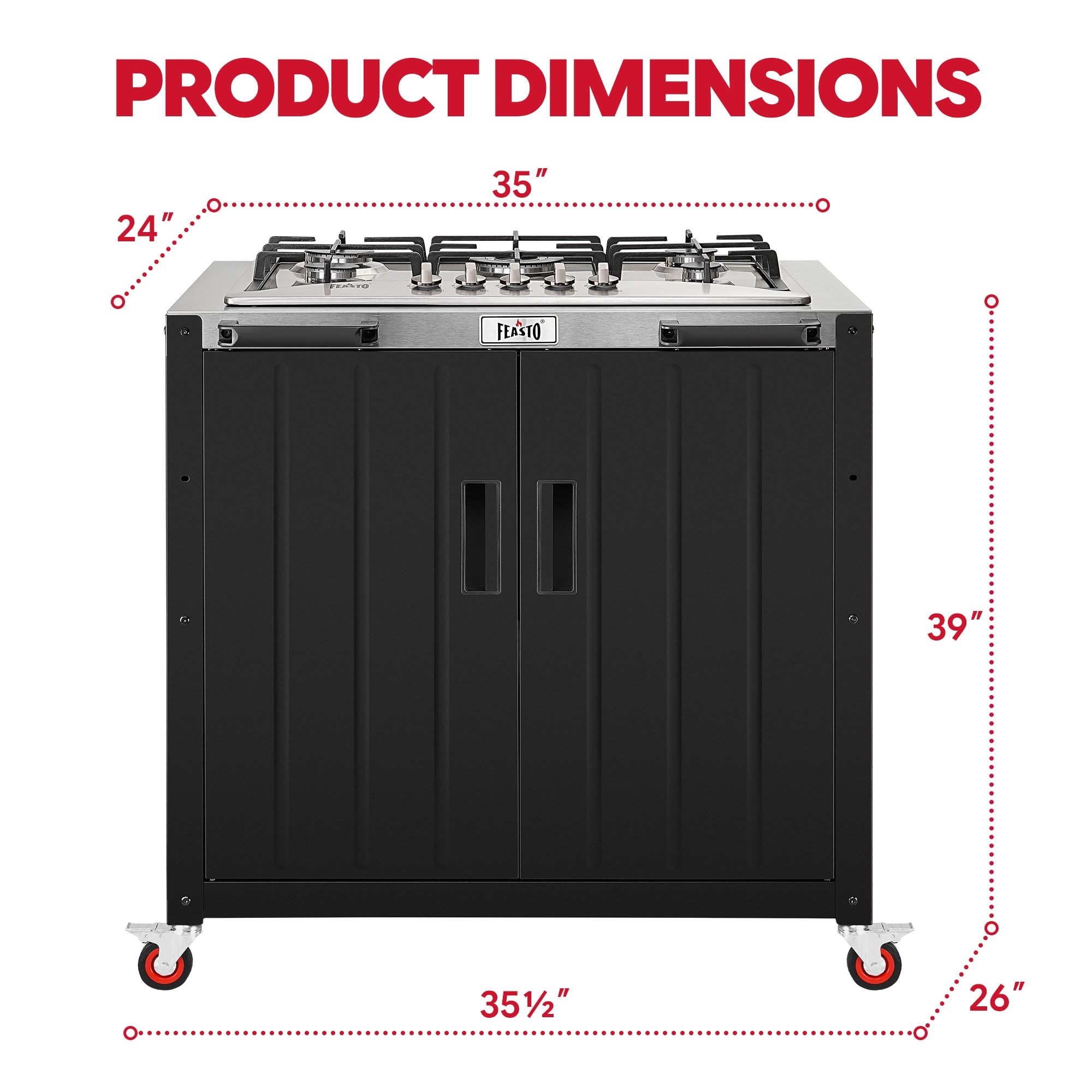 Feasto KT2435E Grill-Carts-Grill-Stands - View #2