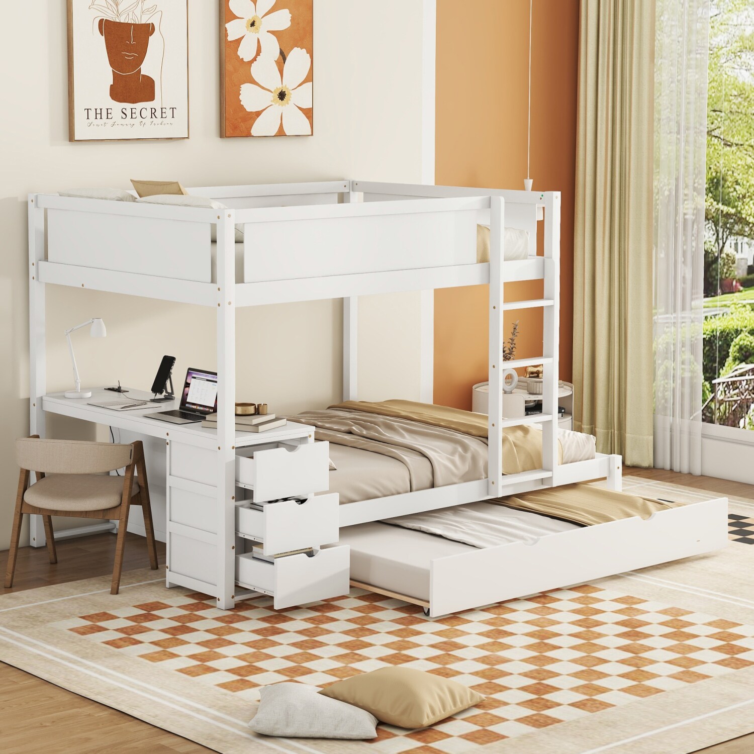 Streamdale Furniture Streamdale Full/Full Bunk Bed with Trundle Desk