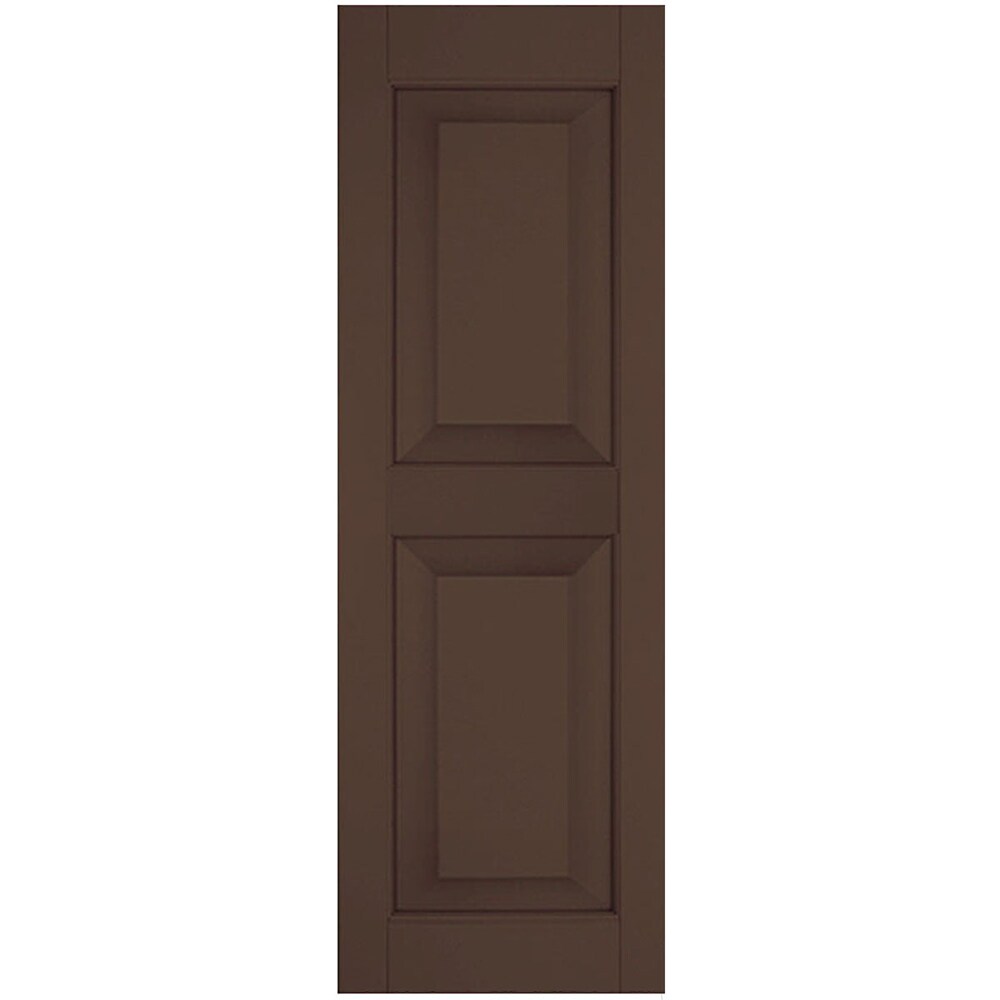 Ekena Millwork RWR12X028TBM 12-in W x 28-in H Tudor Brown Farmhouse Wood Exterior Shutters ( 2 -Pack )