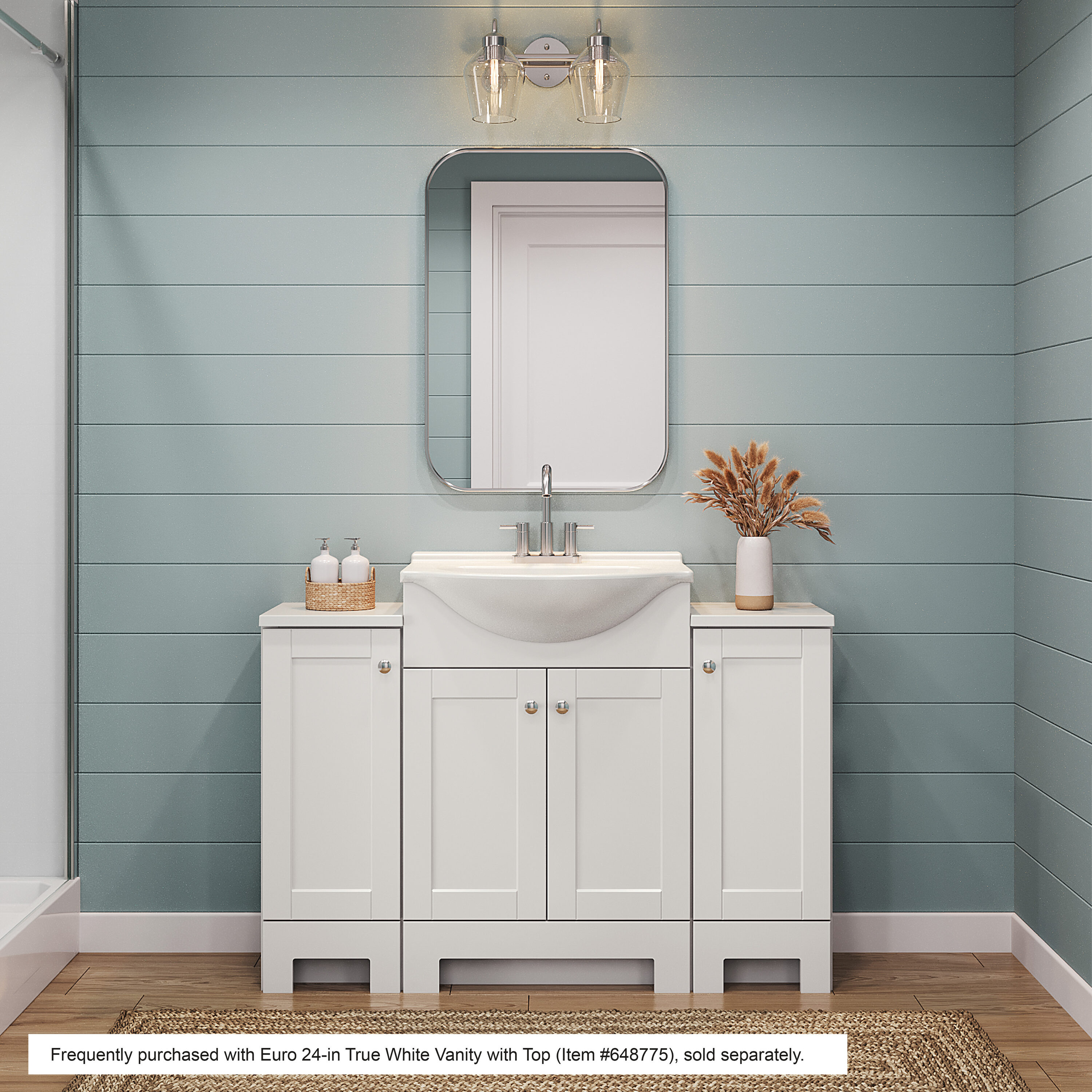 Project Source Euro 12-in True White Bathroom Vanity with White ...