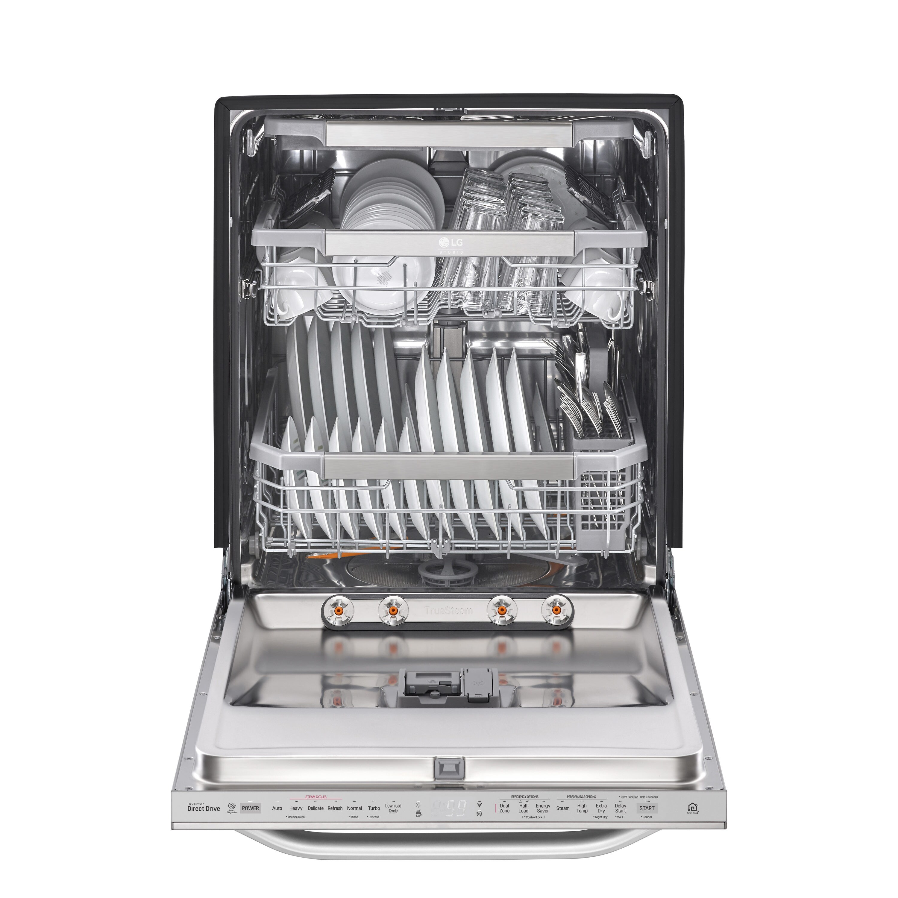 LG STUDIO 24 Top Control Built-In Dishwasher with TrueSteam, Light, 3rd  Rack, 40dBA Stainless Steel LSDT9908SS - Best Buy