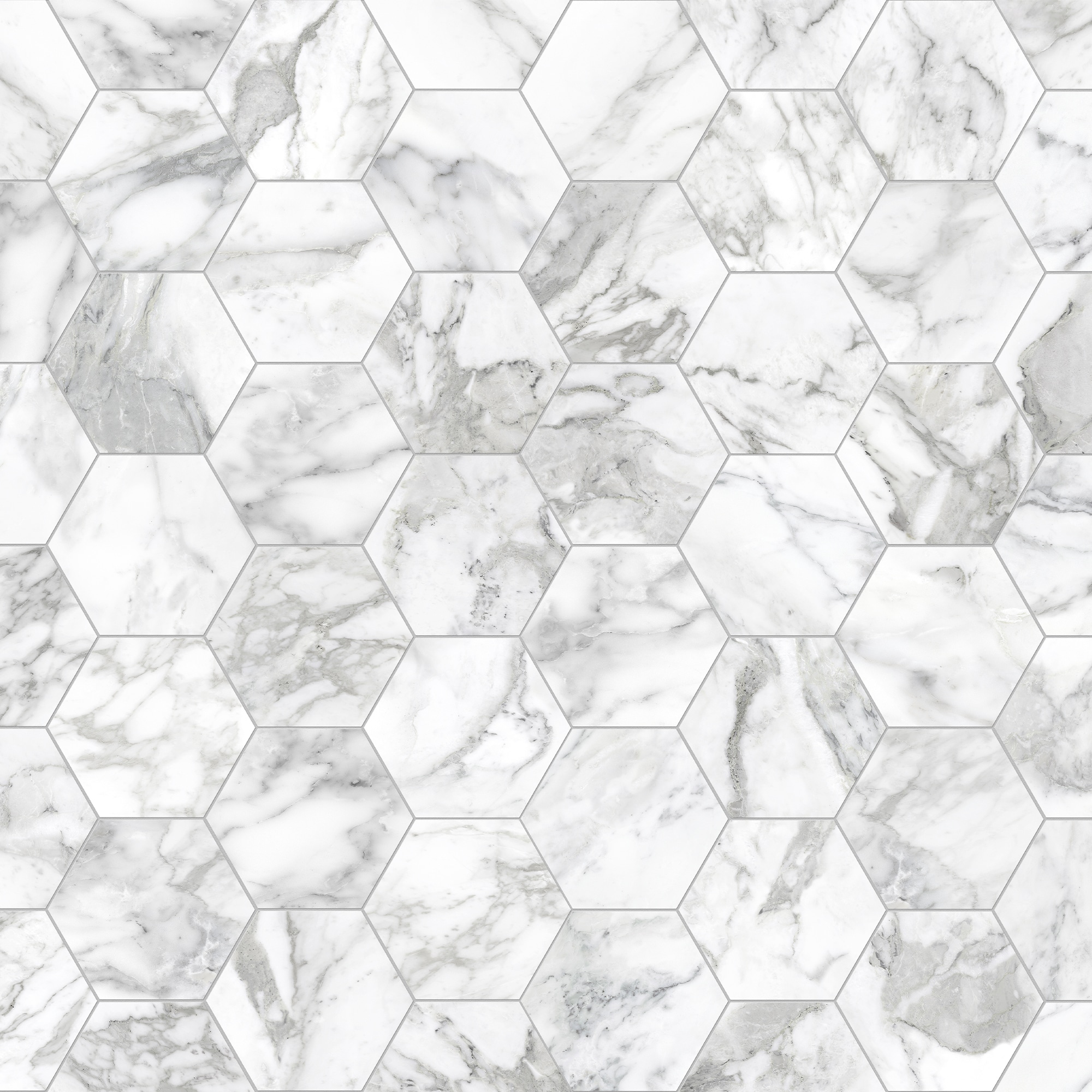 Satori 4501-0331-2 Arabescato 10-1/4-in x 11-1/2-in Honed Porcelain Hexagon Mosaic Floor and Wall Tile ( 7.97-sq ft Carton )