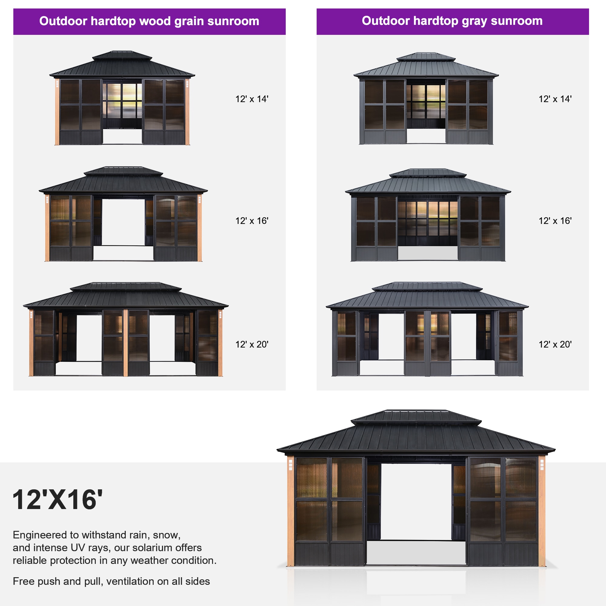 PURPLE LEAF LS06SRW1216 Wood-Resin-Gazebos - View #16