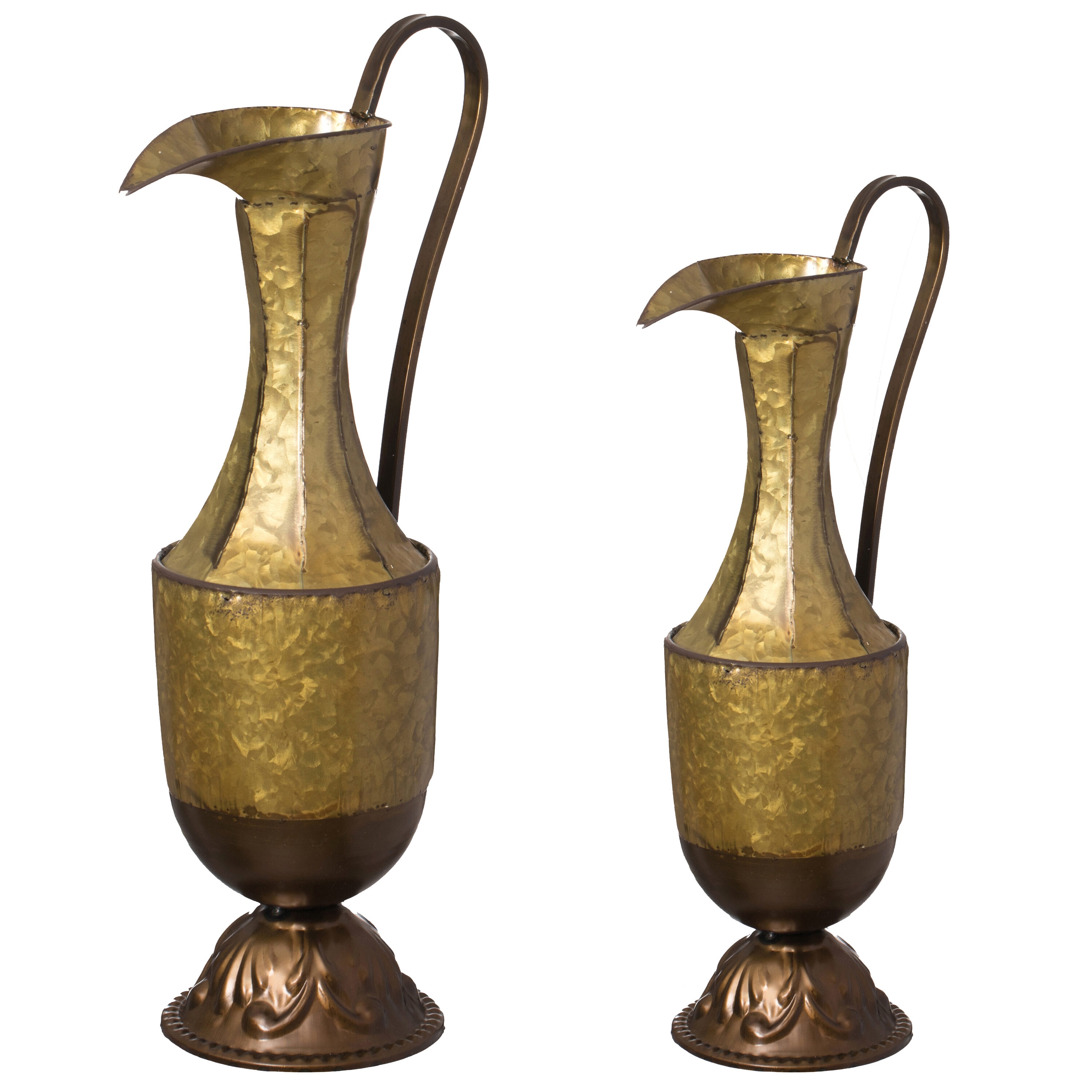 Uniquewise QI004441.2 2 -Pack Gold Metal Modern Vase