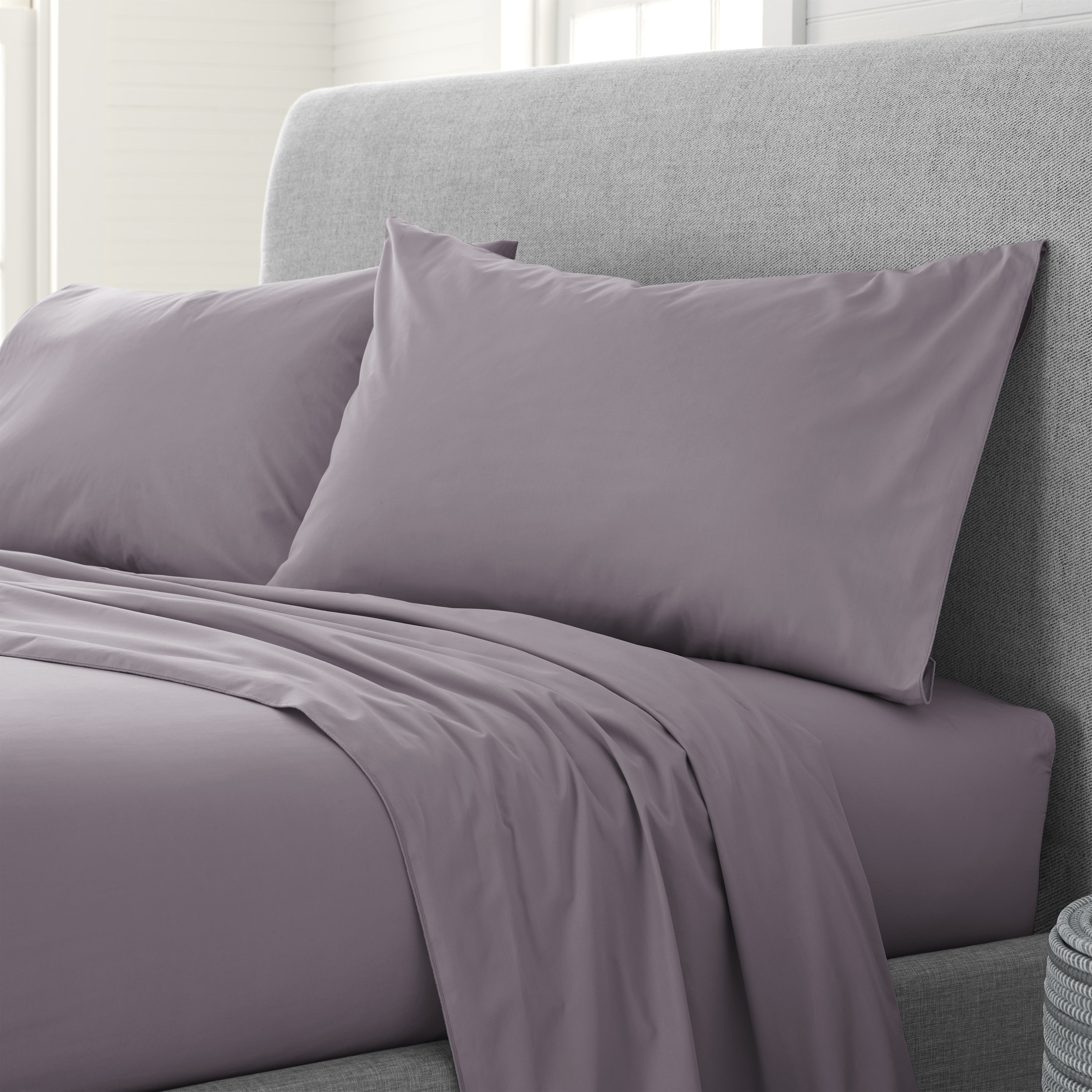 WestPoint Home 028828410863 Twin 200 -Thread Count Cotton Dusty Purple Bed Sheet Set