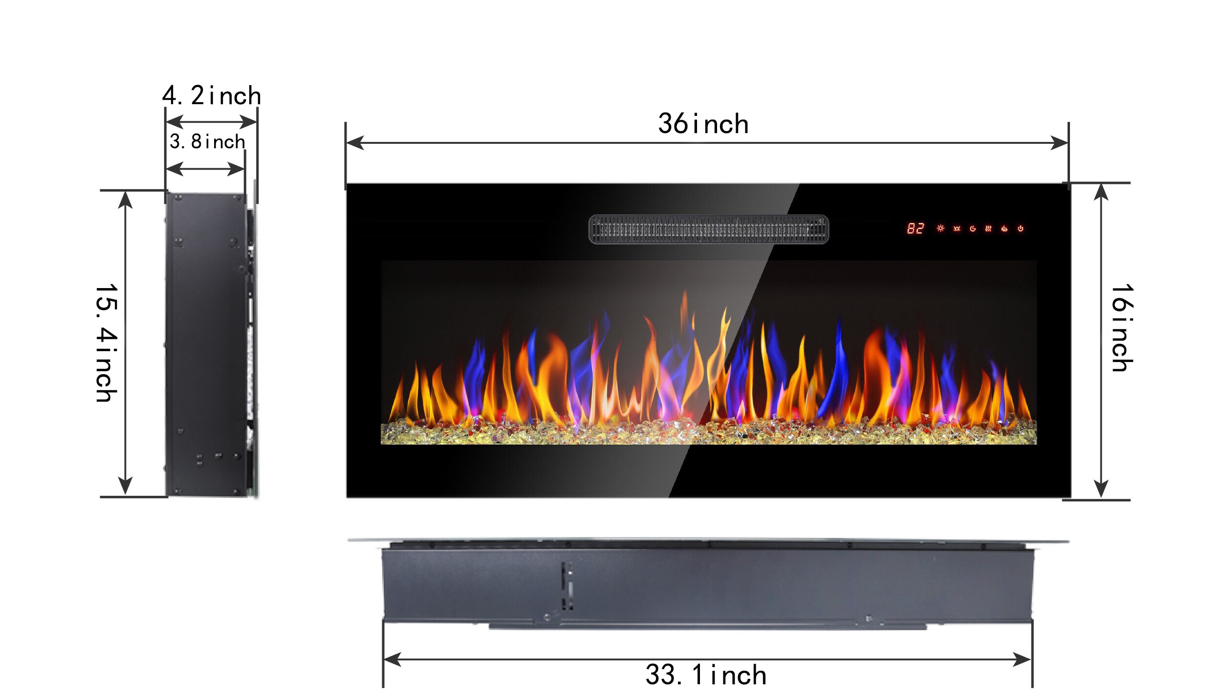 Kahomvis CEM-QPW1-2847 Electric-Fireplaces - View #3