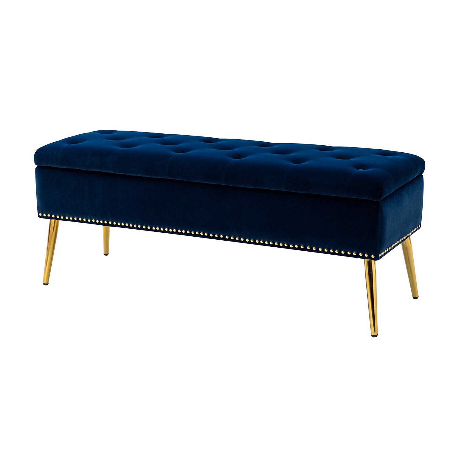 14 Karat Home - Achilles Casual NAVY Accent Bench 45.5-in x 15.5-in x 18.5-in