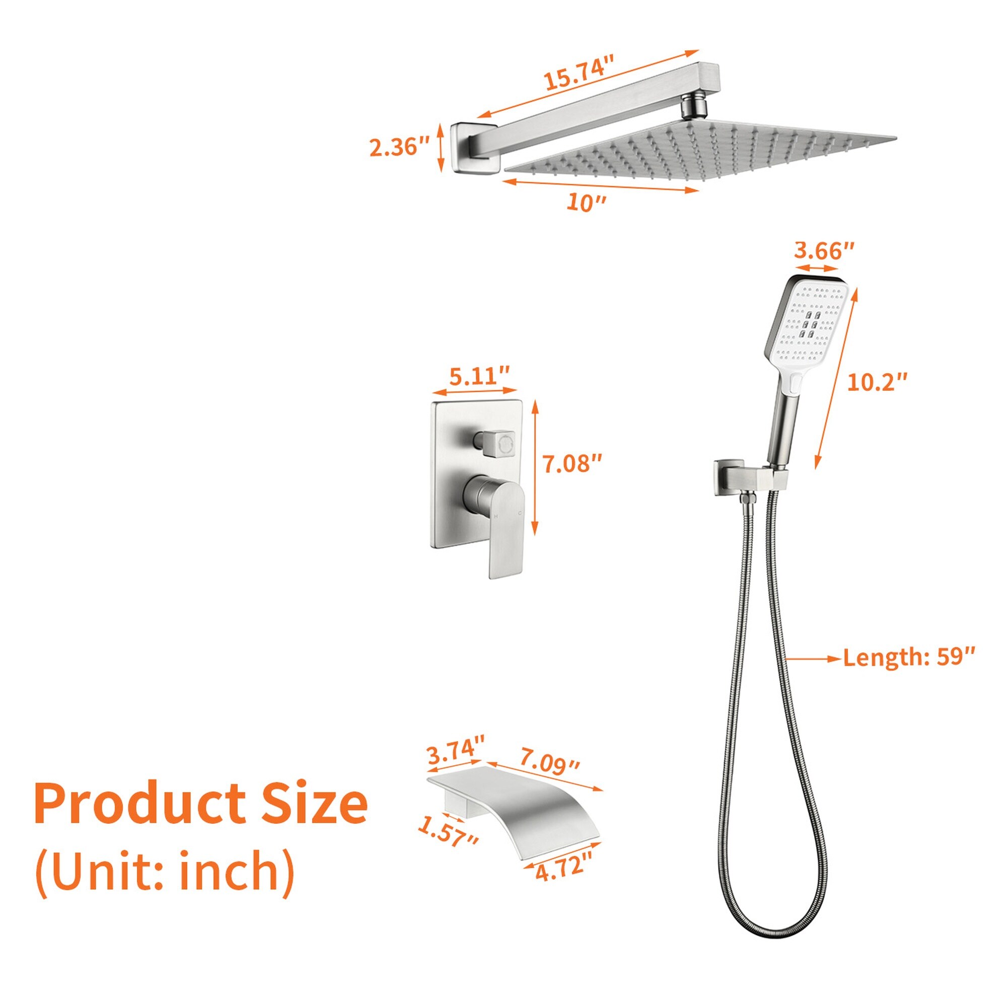 Boyel Living BL33020BN Showerhead-Bar-Panels - View #2