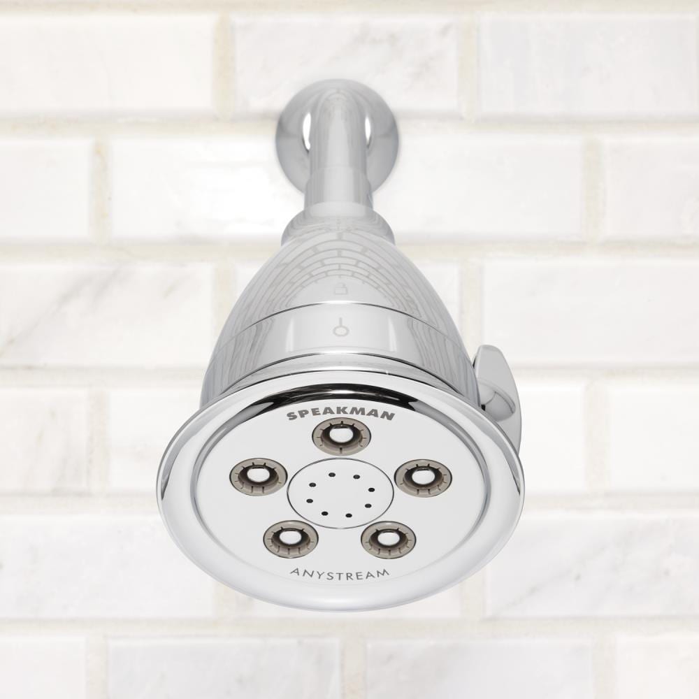 Polished Chrome Adjustable Shower Head with Filter and Jet Spray