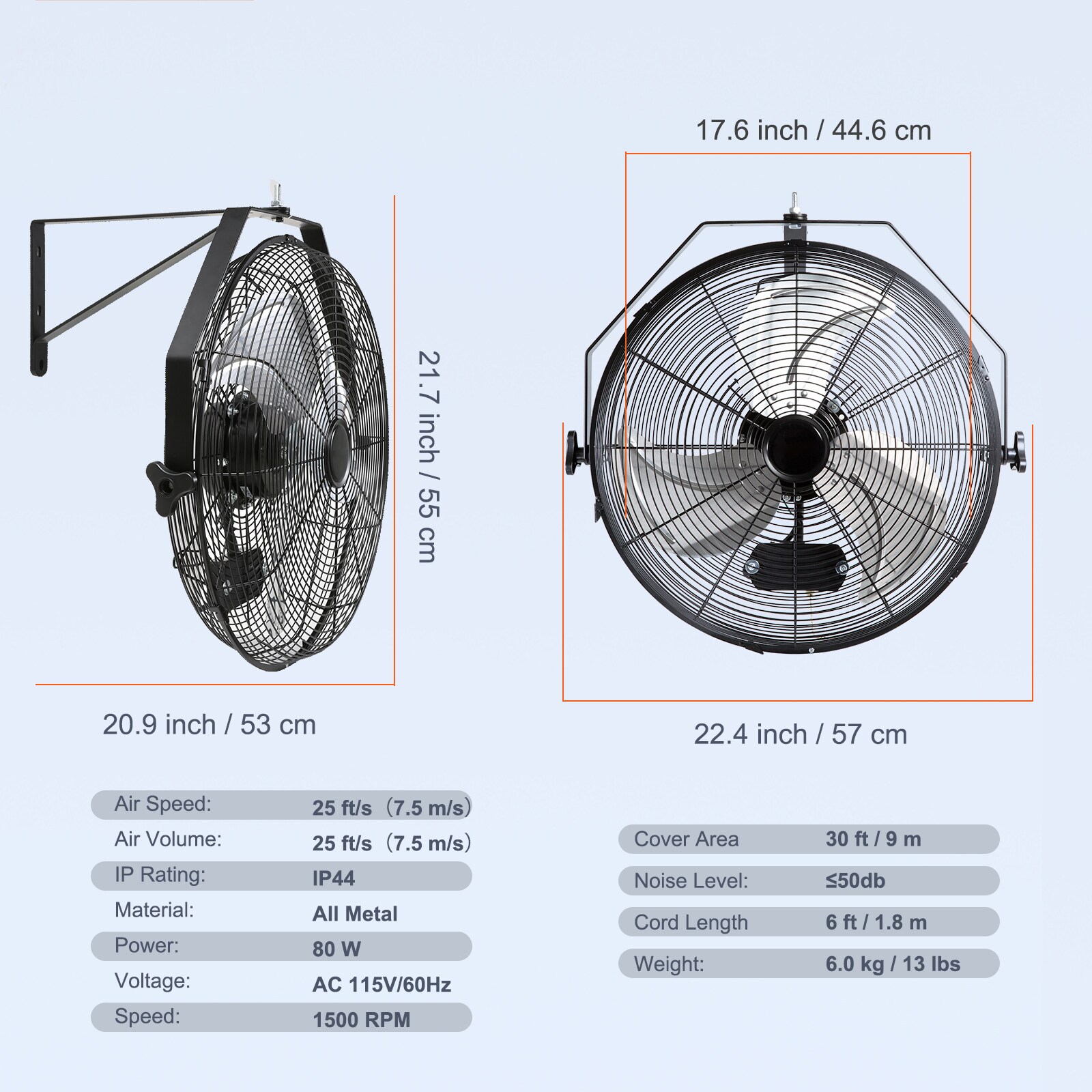 VEVOR SCGYBGSFS18I00345V1 Wall-Mounted-Fans - View #7