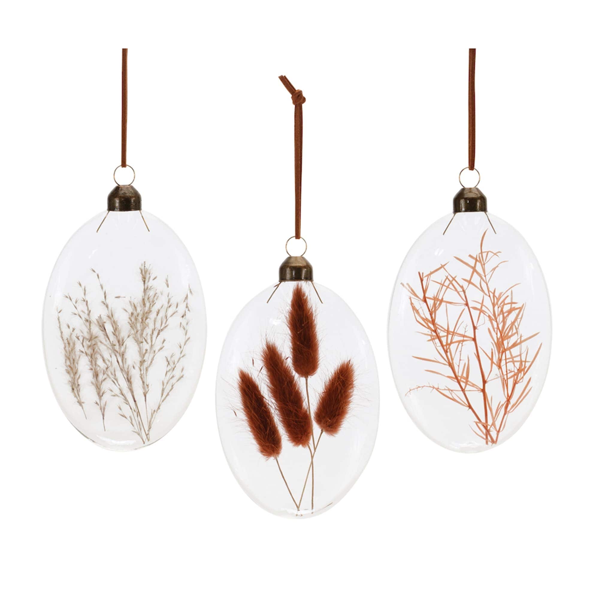 Melrose International 90546DS Ornament (3 Asst) 5.5H Glass
