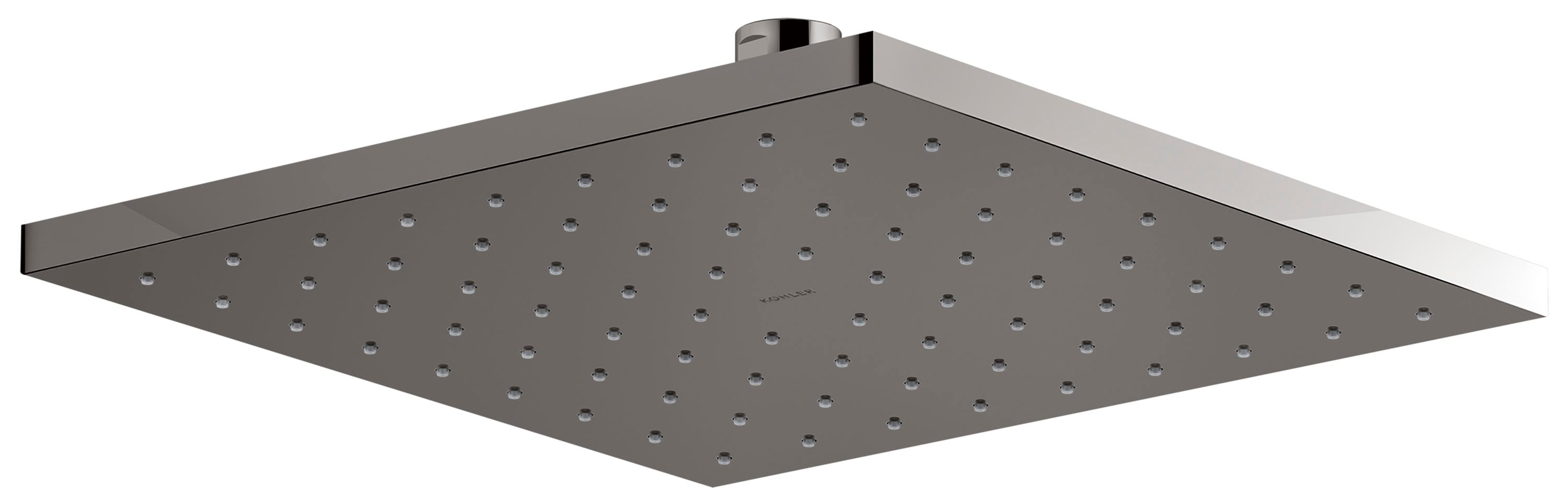 KOHLER 1-Spray Patterns 10 in. 1.75 GPM Rain Ceiling Mount Square Fixed Shower Head in Vibrant Titanium