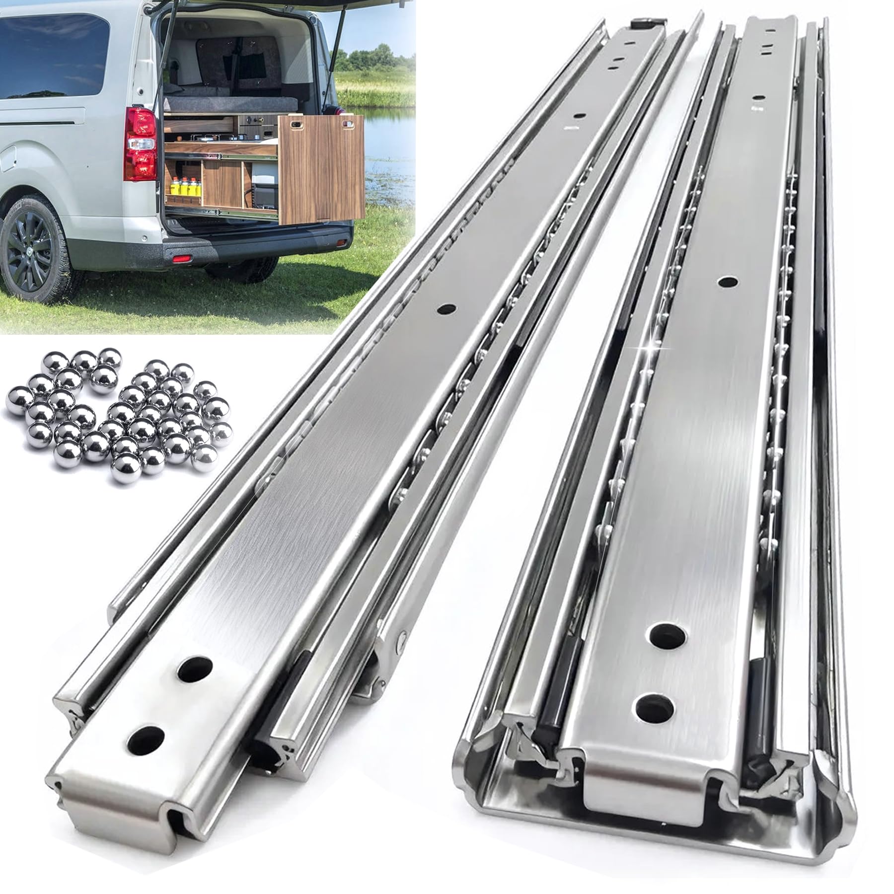 LILILIAN FMY 16 Inch Heavy Duty Drawer Slides Full Extension Ball Bearing Side Mount Cabinet Shelf Runners for Tool Box Kitchen #LRO0821E373