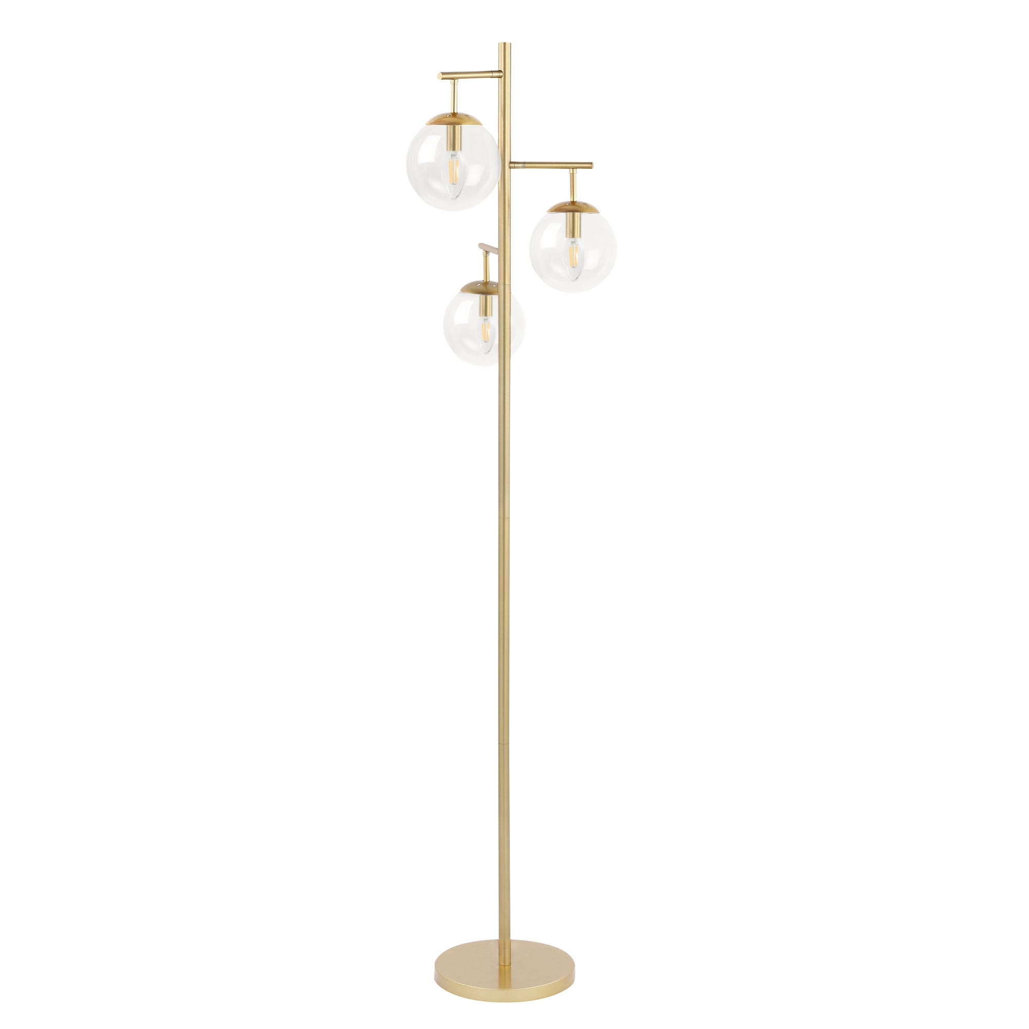 gold multi head floor lamp