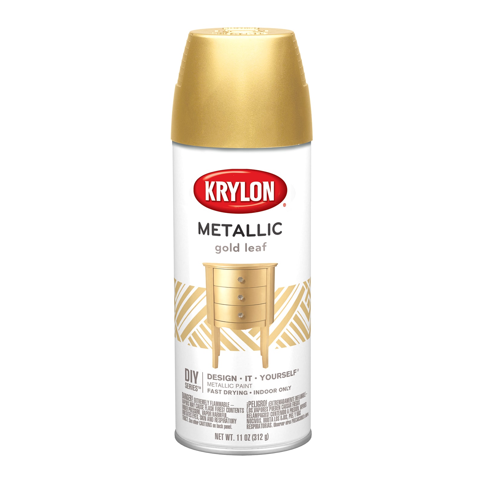 Krylon Premium Metallic Spray Paint 8oz-18 Karat Gold