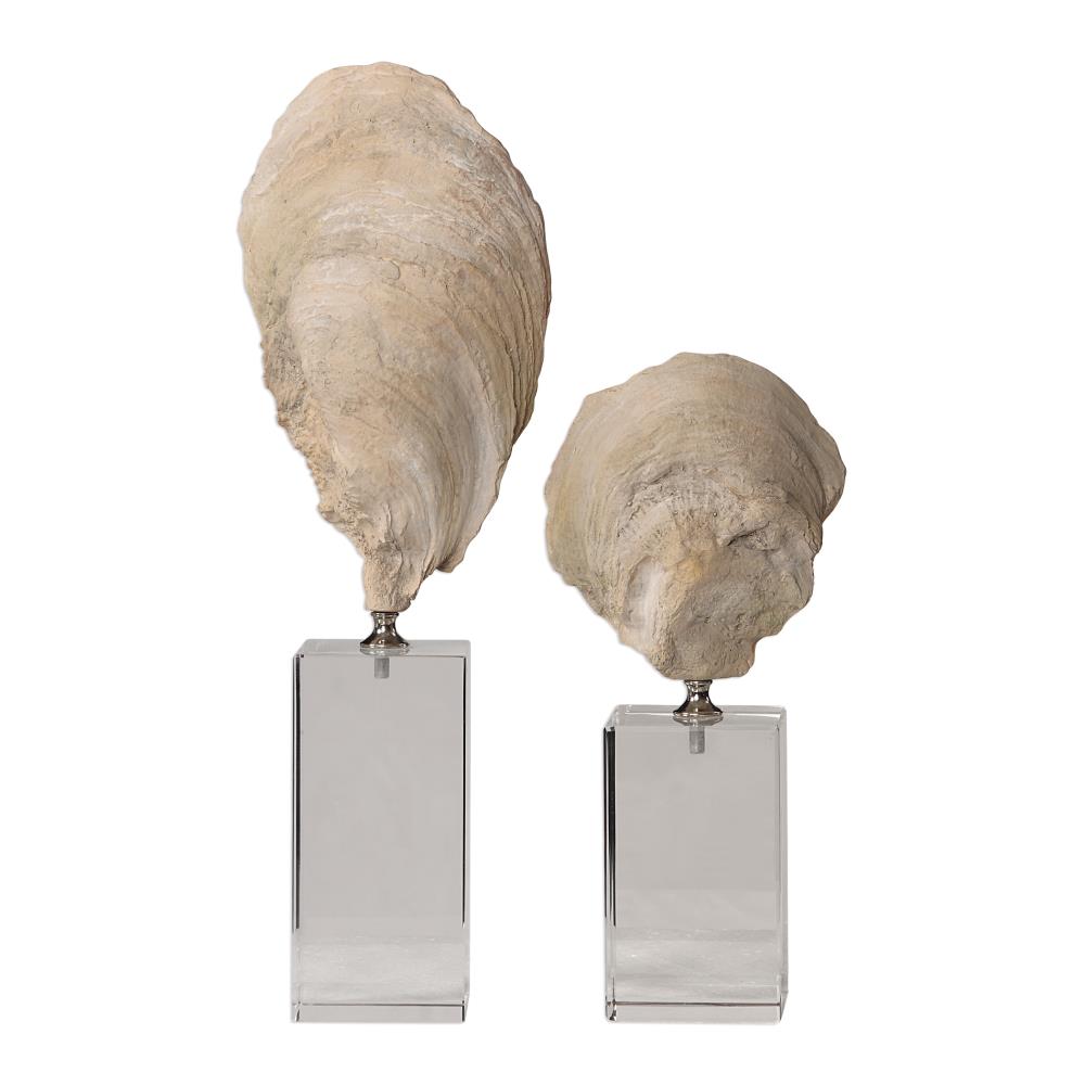 Global Direct 17523 15.25-in Aged Ivory with Chrome Accents 50% Crystal, 40% Resin, 10% Stainless Steel Tabletop Decoration