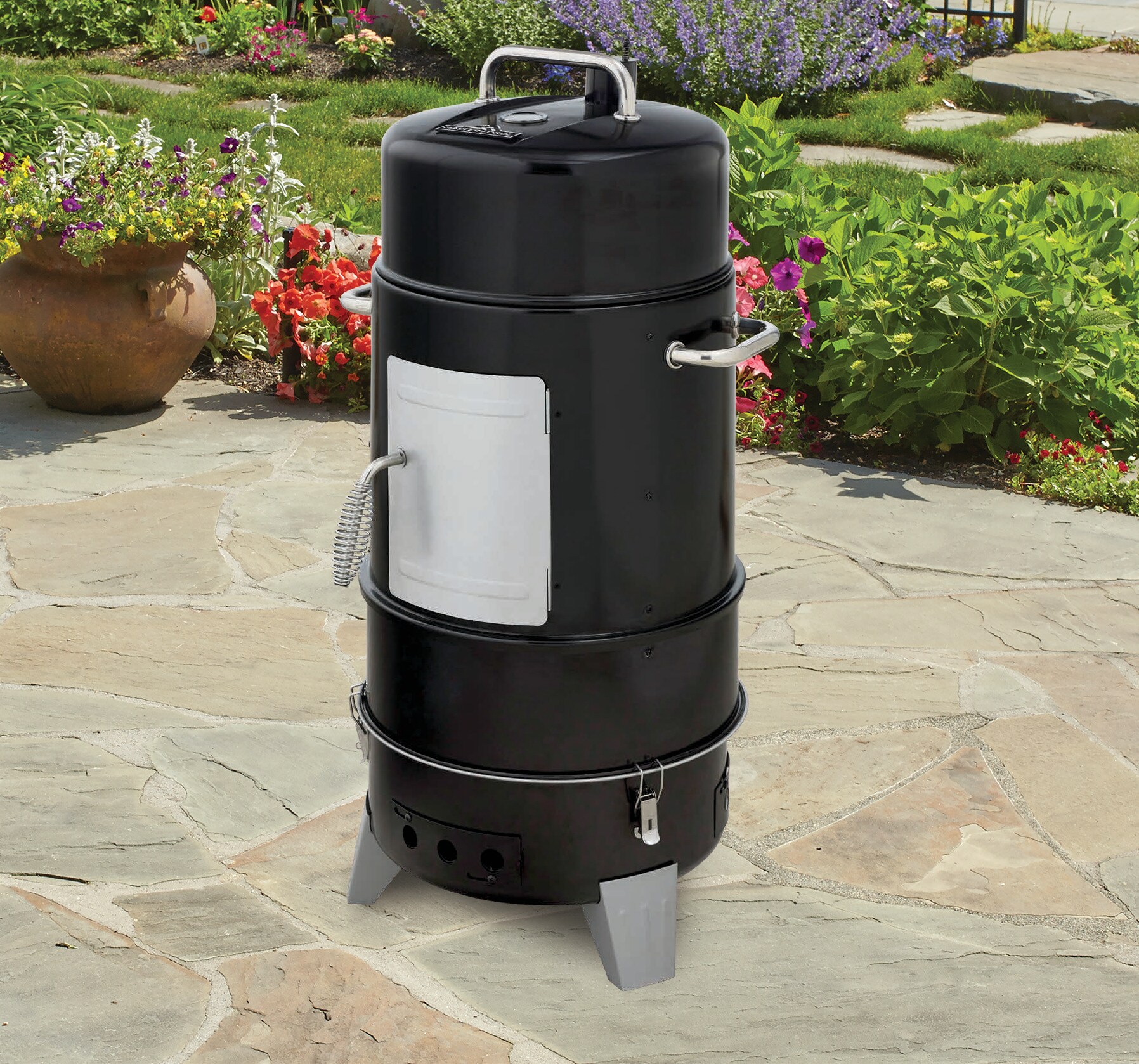 Master Cook Vertical 16 Steel Charcoal Smoker Black