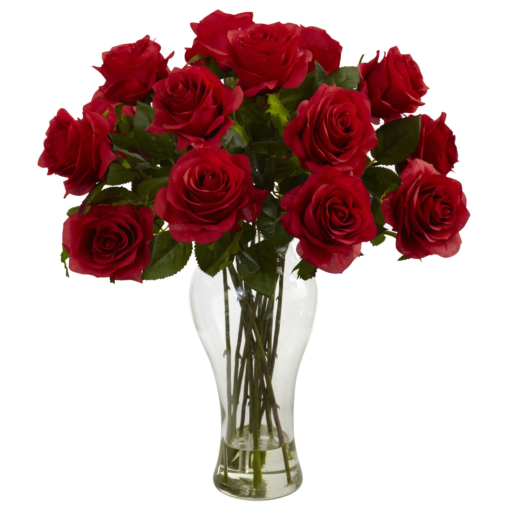 Nearly Natural 1328-RD 18-Inches Red Indoor Desktop Silk Artificial flower