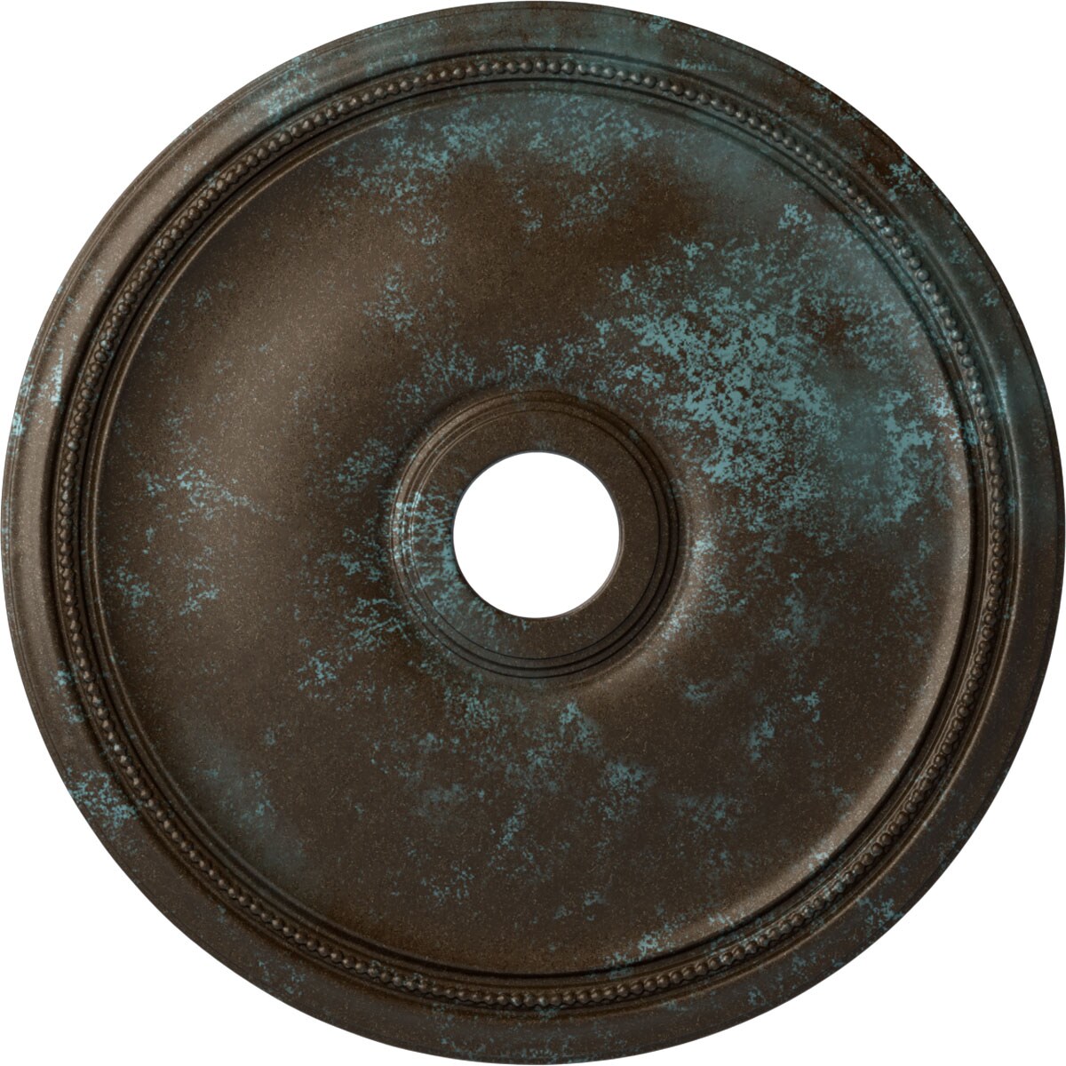 Ekena Millwork CM24THBBS Theia 24-in W x 24-in L Painted Bronze Blue Patina Polyurethane Whole Ceiling Medallion
