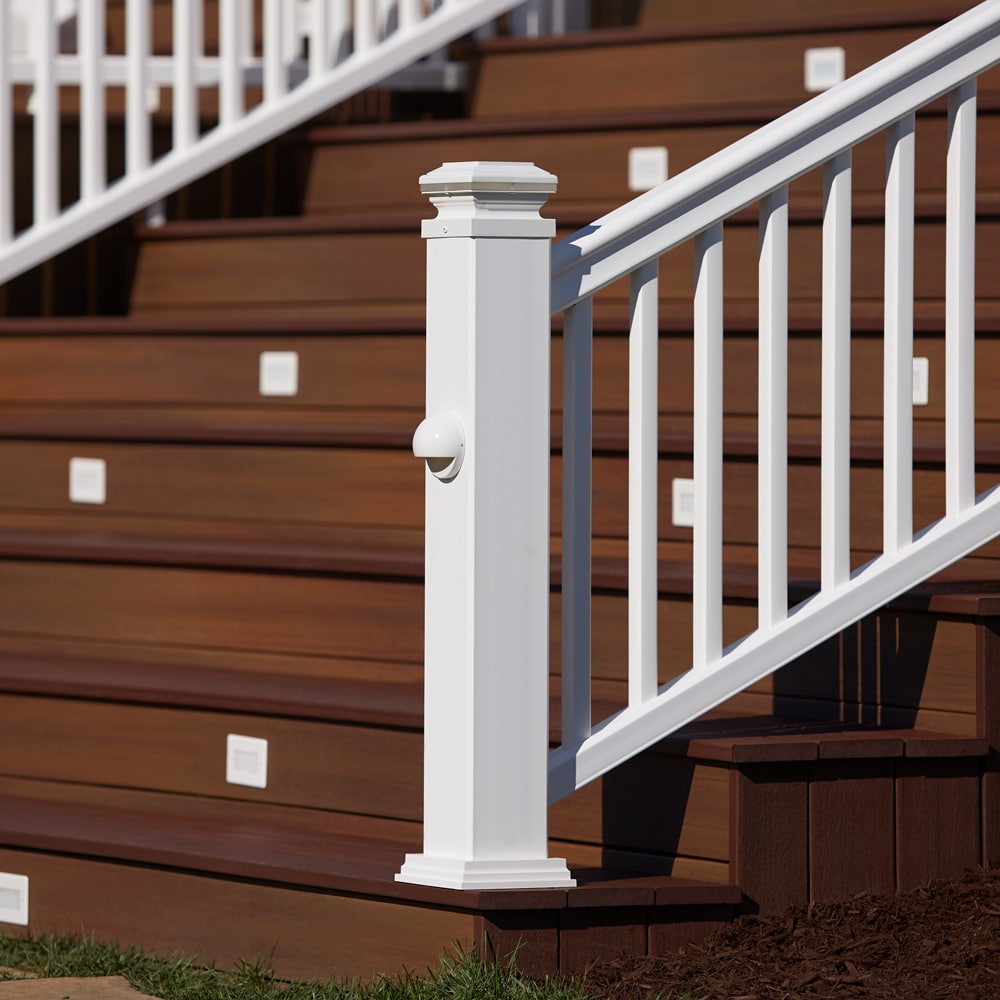 Fiberon Symmetry 5.1-in Tranquil White Composite Deck Post Sleeve in the Deck  Posts  Post Sleeves department at