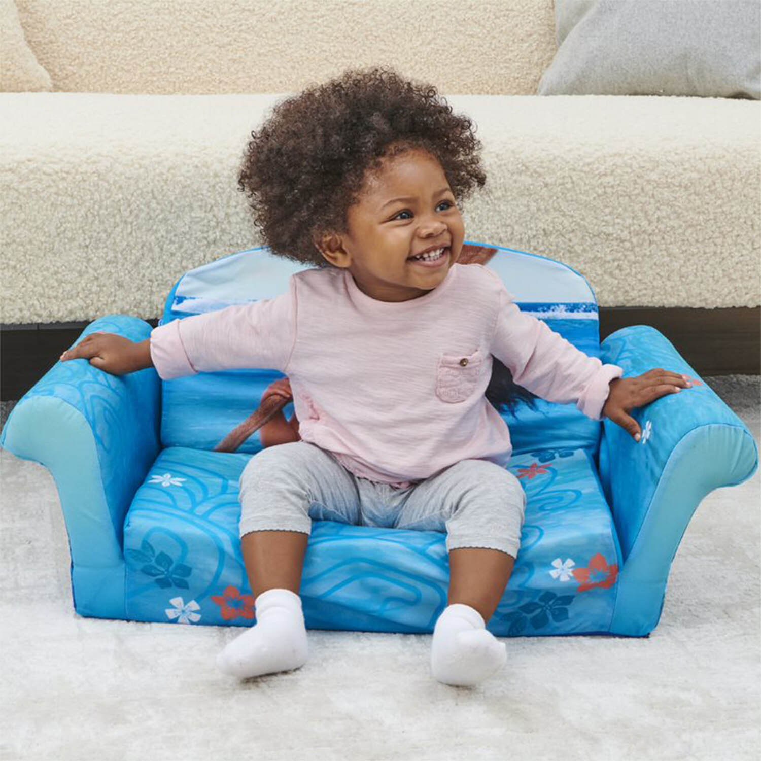 Marshmallow Moana Design Kids Play Furniture Compact Flip Open