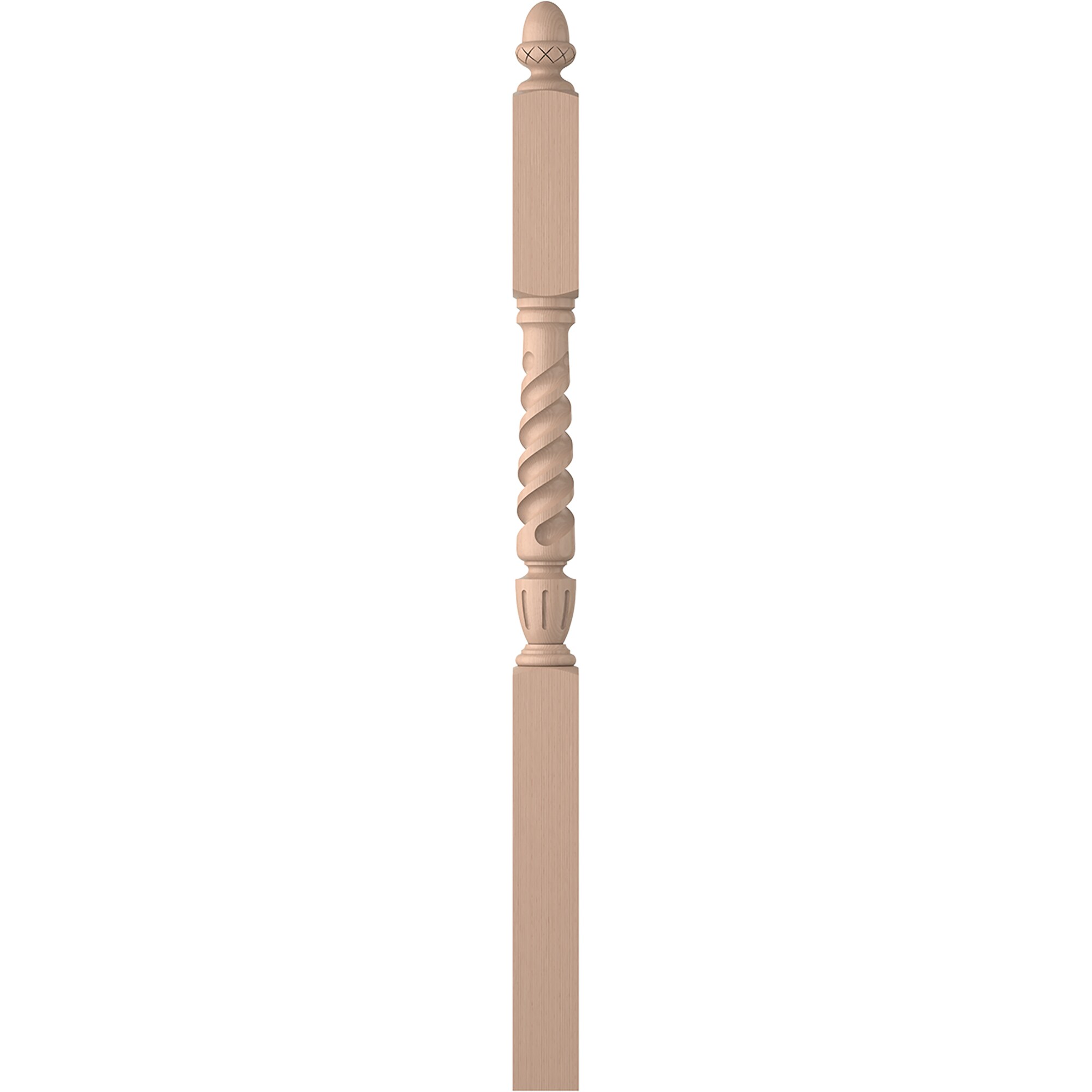 L.J. Smith Stair Systems LJT-3045-M Regent 3.5-in x 57.75-in Unfinished Maple Balcony Stair Newel Post