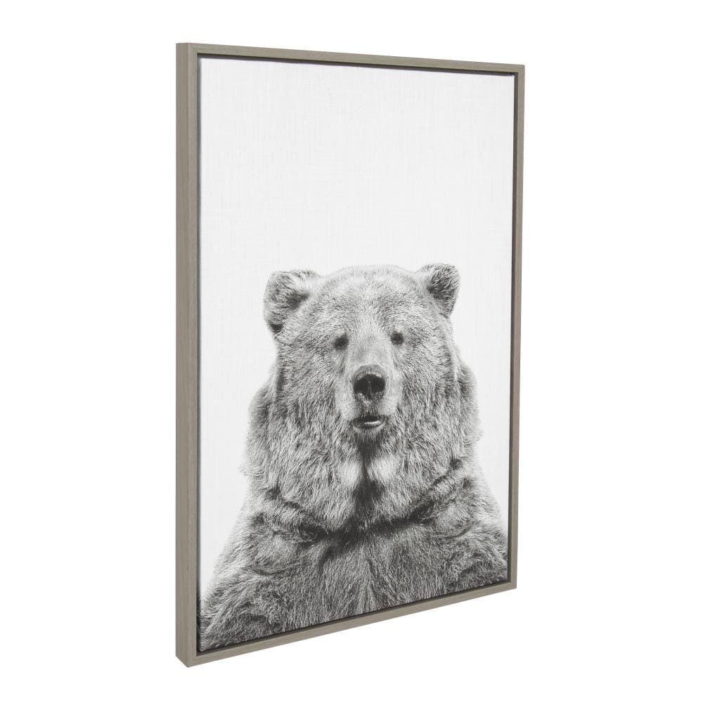 Kate and Laurel Gray Framed 33-in H x 23-in W Animals Print on Canvas in  the Wall Art department at