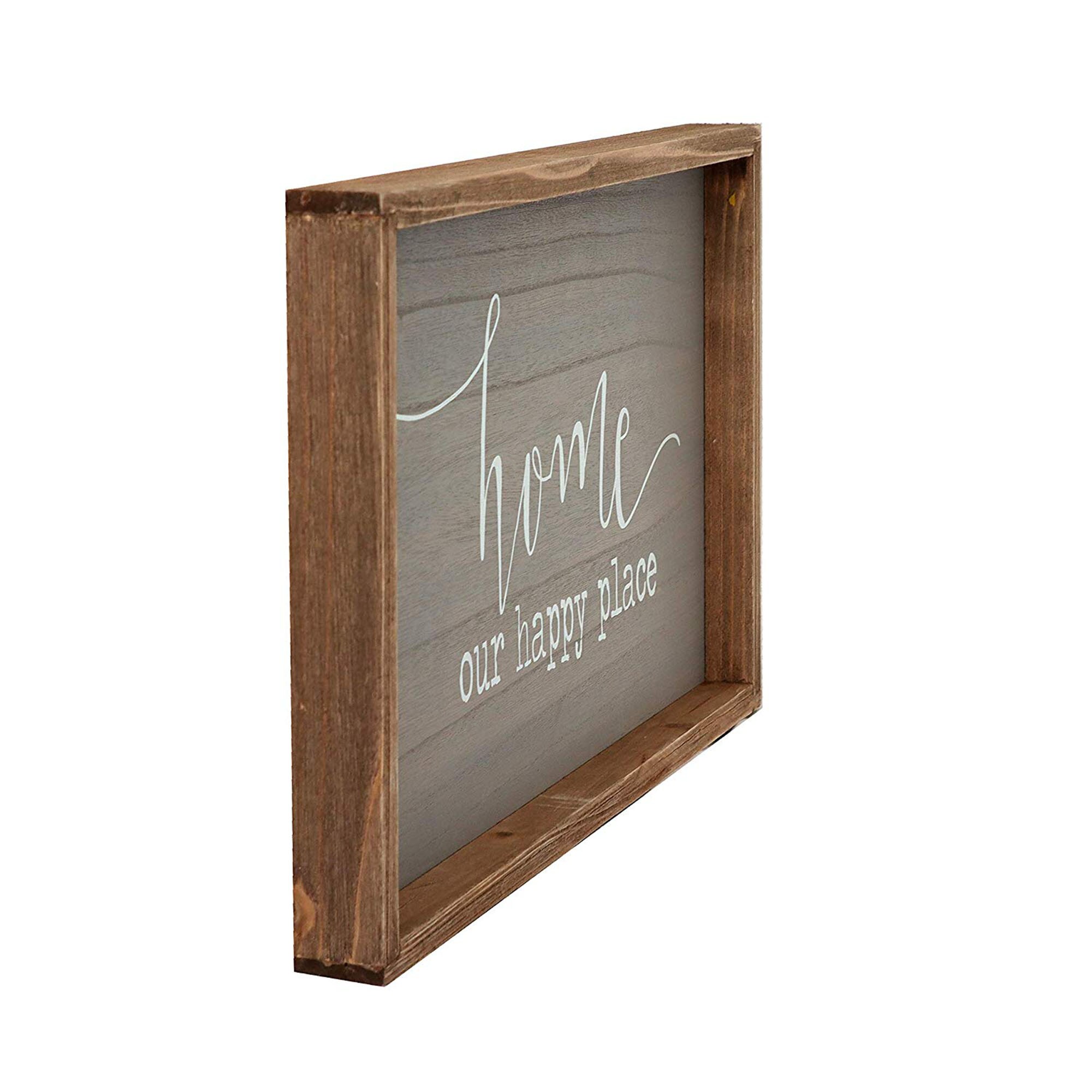 Parisloft Home Brown Wood Framed 11.5-in H x 19.5-in W Inspirational ...