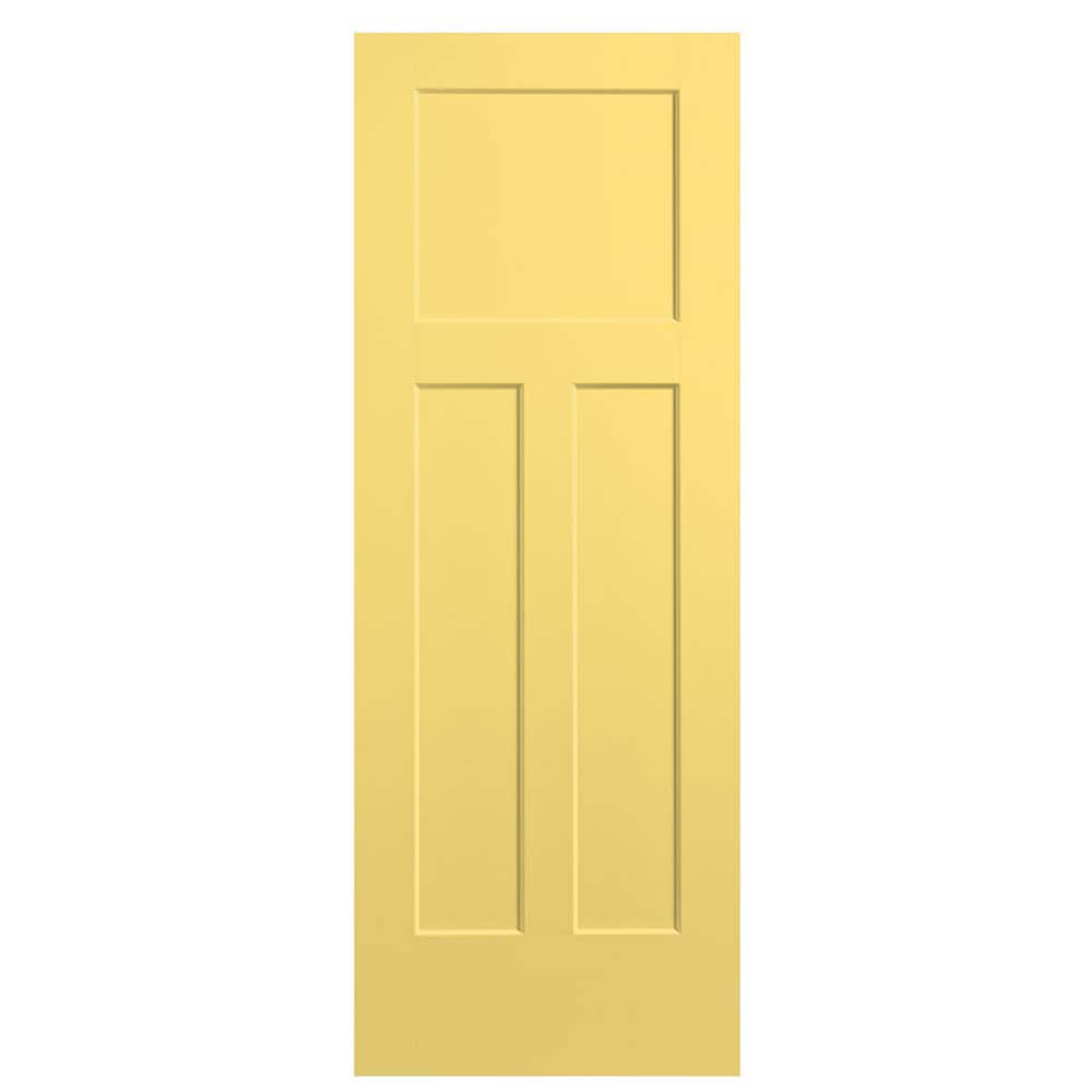 Masonite 803614 Winslow 30-in x 80-in Marigold 3-panel craftsman Smooth Hollow core Prefinished Molded composite Slab Door