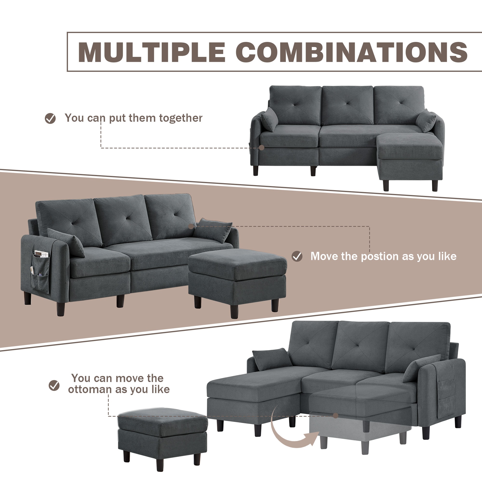 Jarenie YMX23DG Sofas-Loveseats - View #6