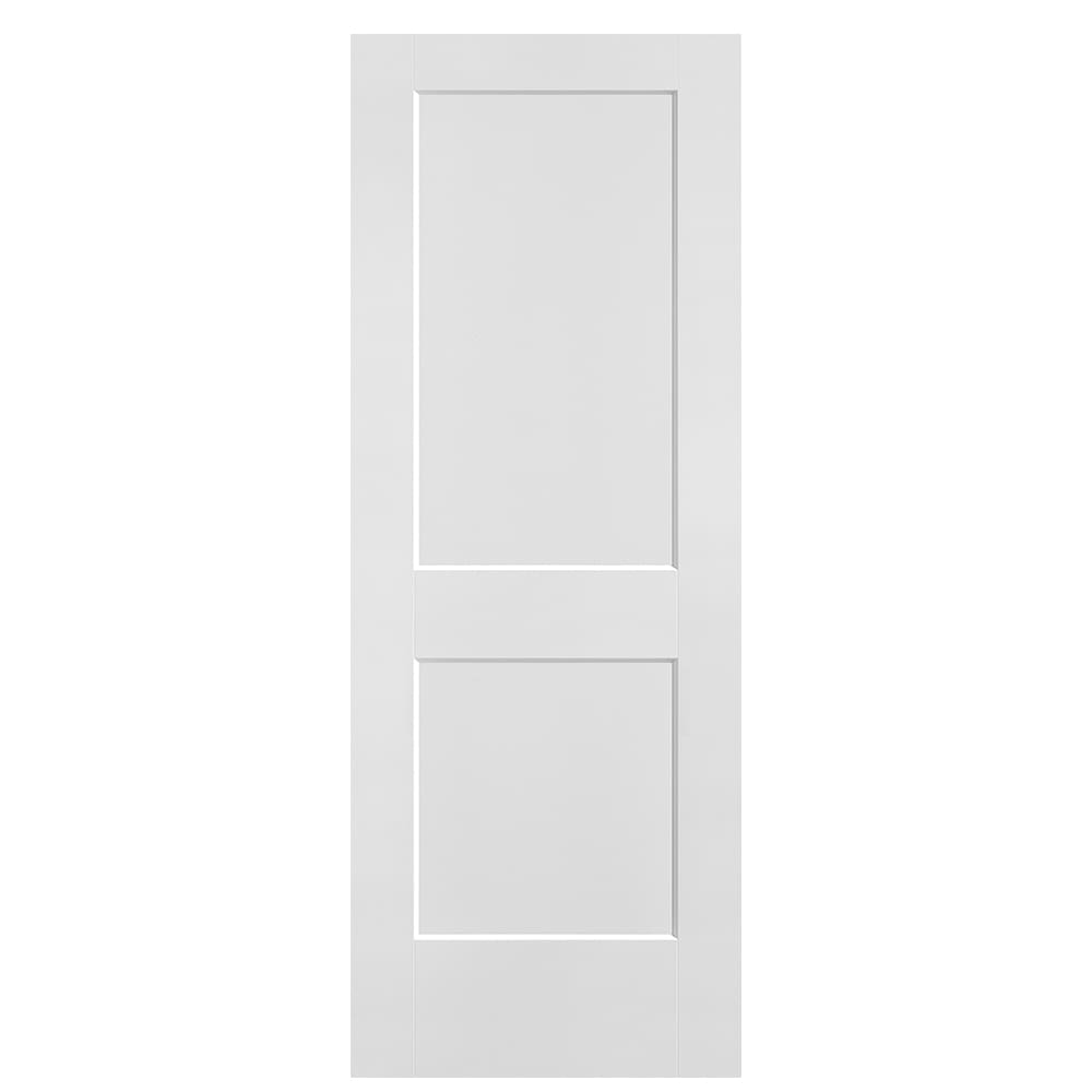 Masonite 641061 Logan Series 30-in x 80-in Primed 2-panel square Smooth Solid core Primed Molded composite Slab Door