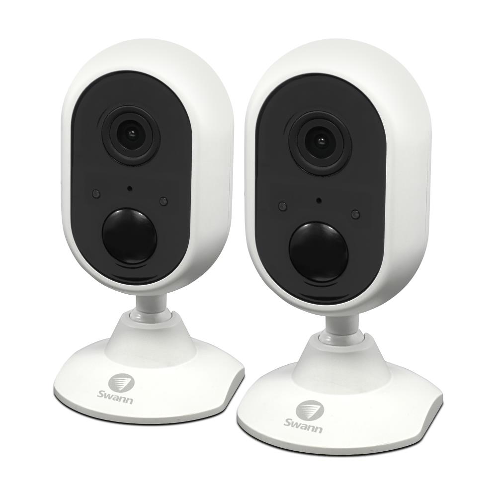 Swann SWWHD-INDCAMPK2-US Indoor security camera Indoor 2-Camera Wireless Plug-in Micro Sd (Included) Internet Cloud-based Security Camera System