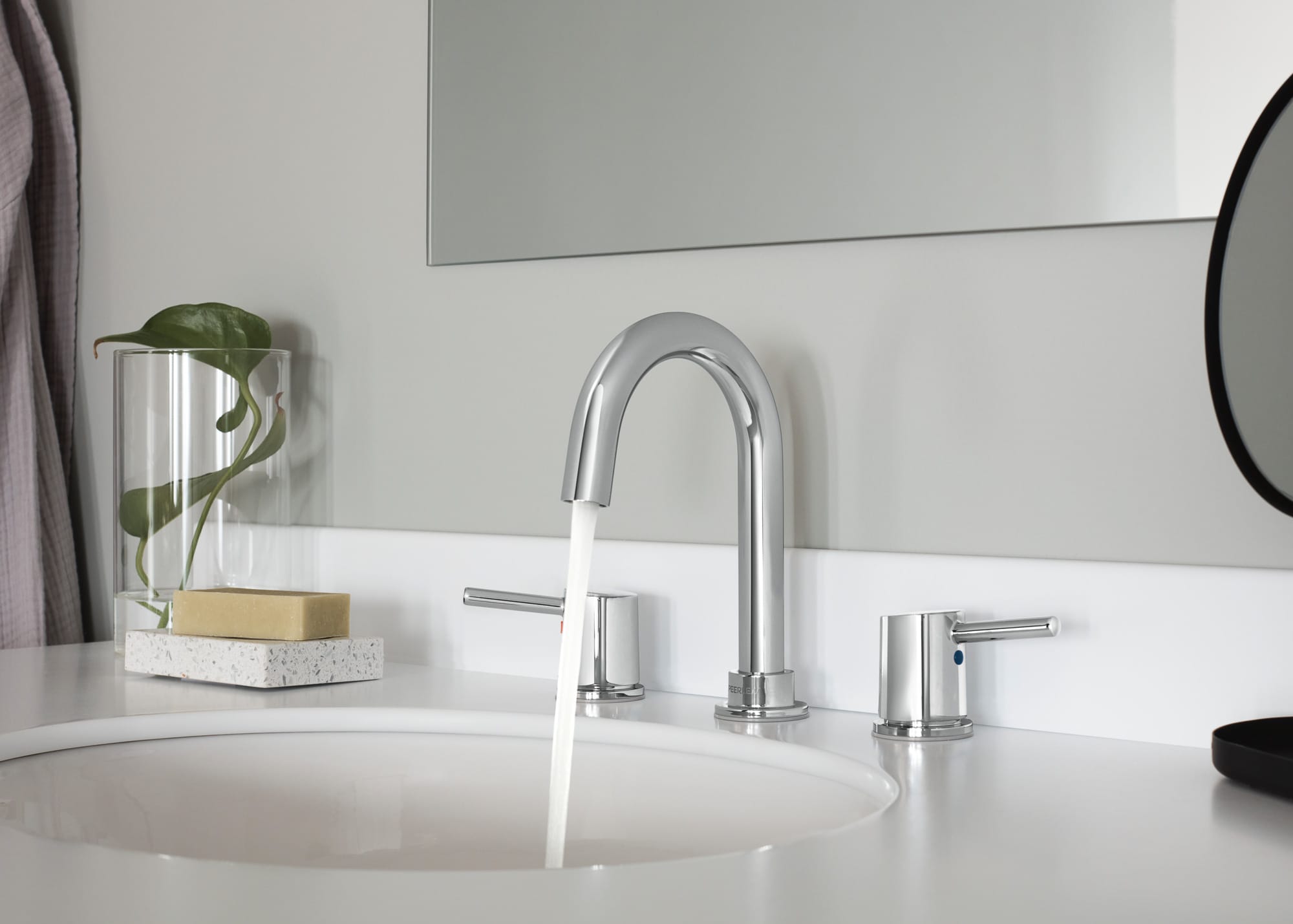 Precept Polished Chrome Two-Handle Widespread Bathroom Faucet