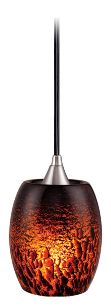 Cascadia Milano Satin Nickel Transitional Tinted Glass Bell Pendant Light