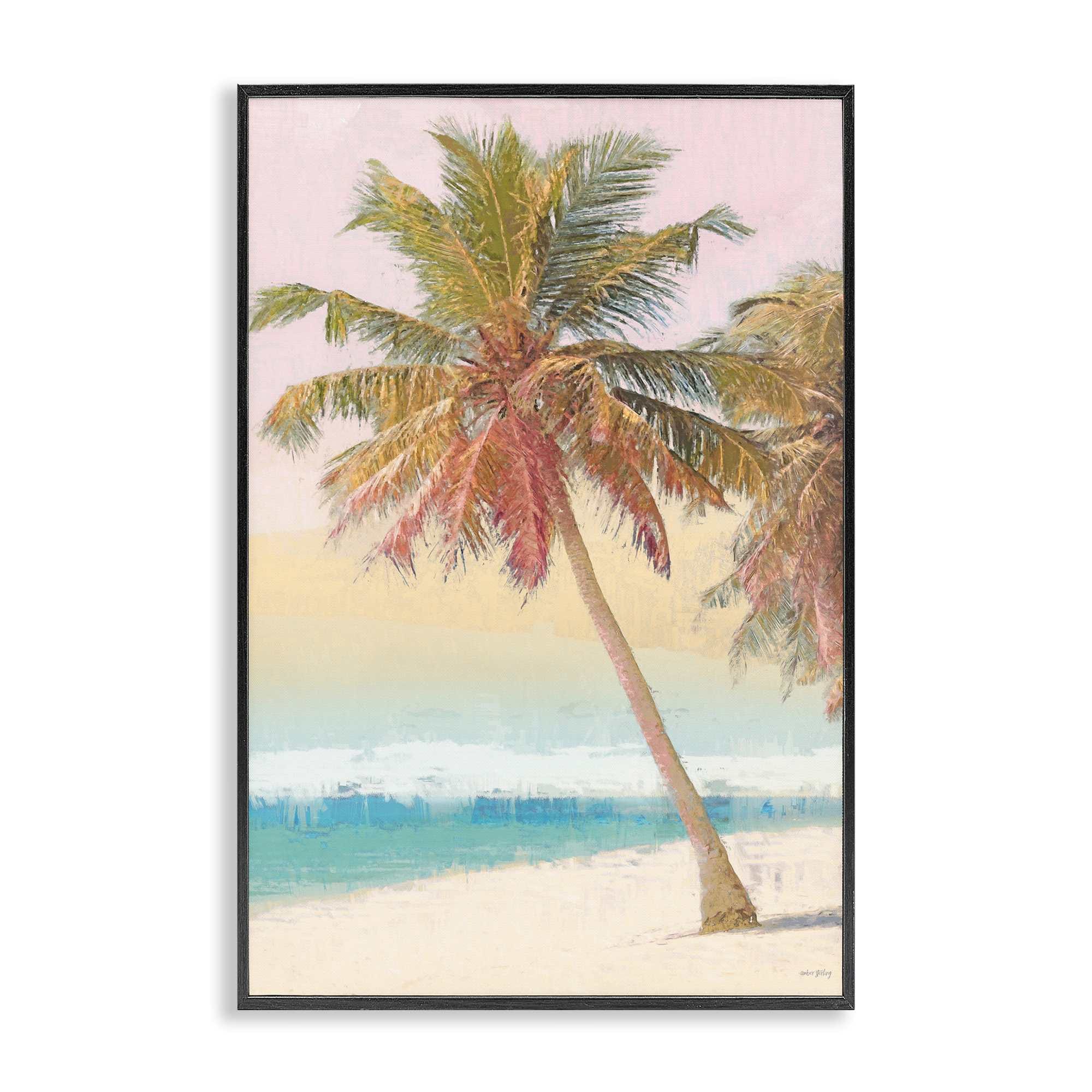 Stupell Industries BS-690-FR-20X30 Pastel Gradient Beach Scene Black Framed Giclee Art By Amber Sterling 20 x 30
