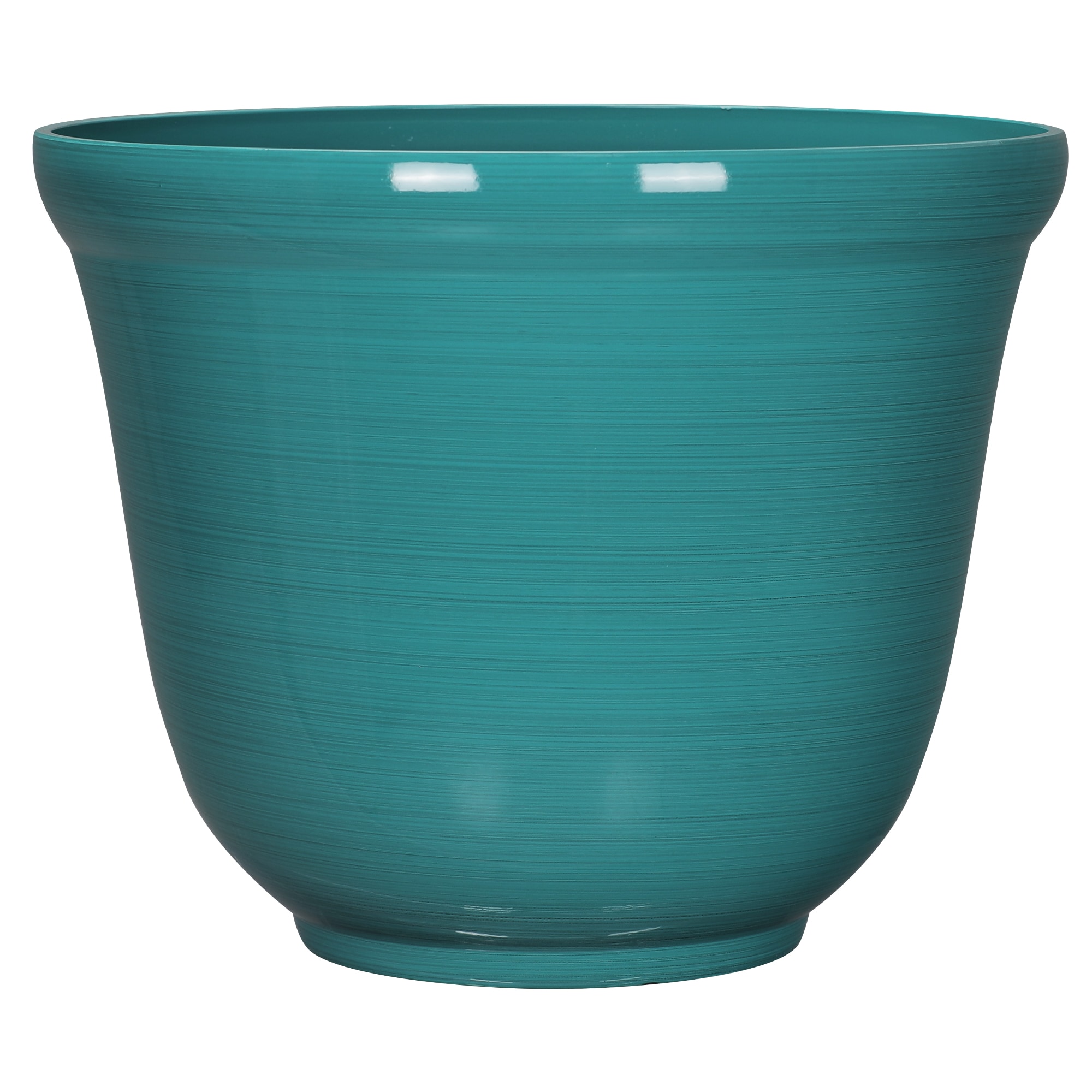 Style Selections PLA9416BTJ Round 15.24-Inches W Large Green Recycled plastic Indoor/Outdoor Planter with Drainage Holes