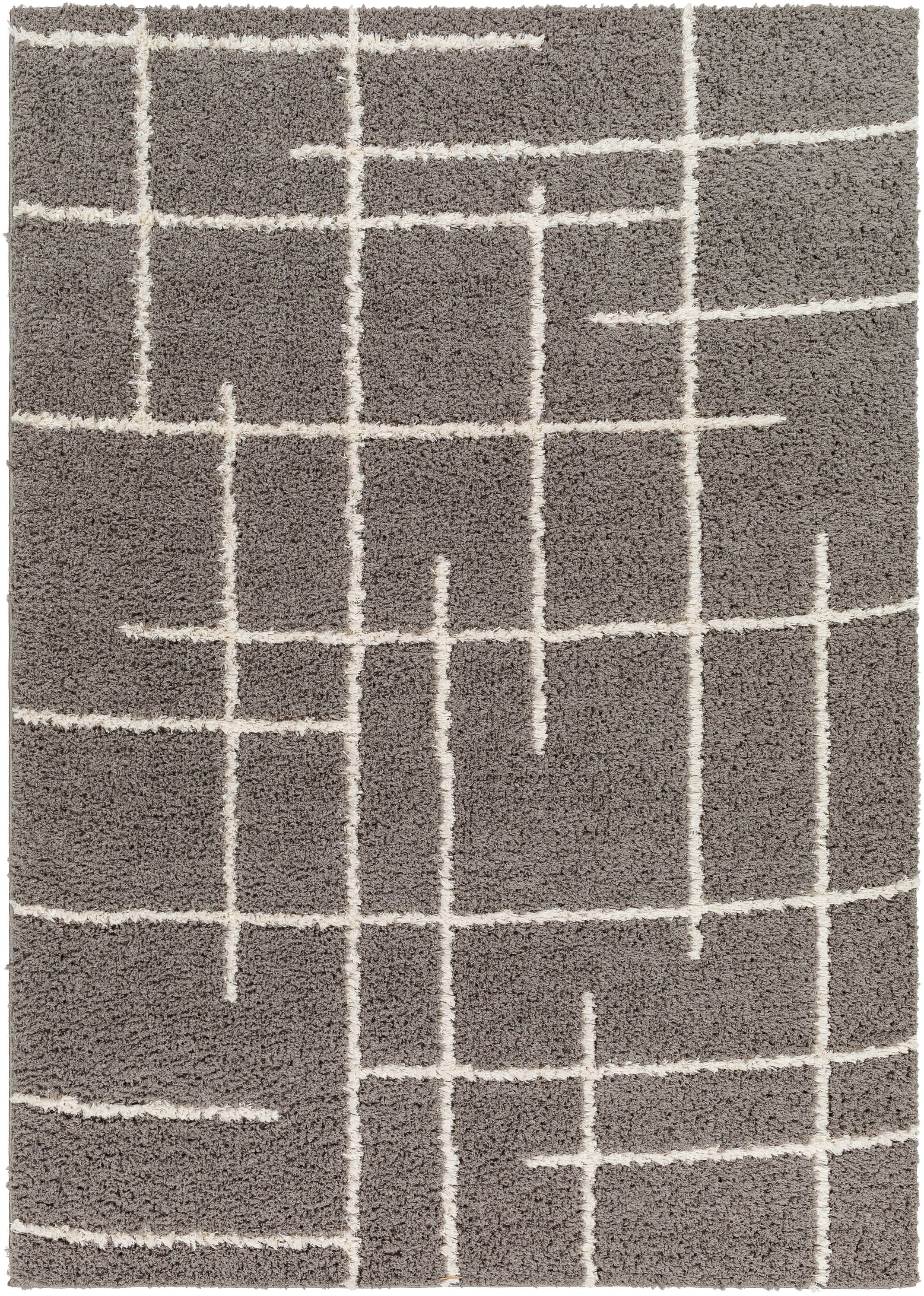 Livabliss MSG2305-537 Maryland Shag 5 x 7 (ft) Polyester Medium Gray Rectangular Indoor Mid-Century Modern Area rug