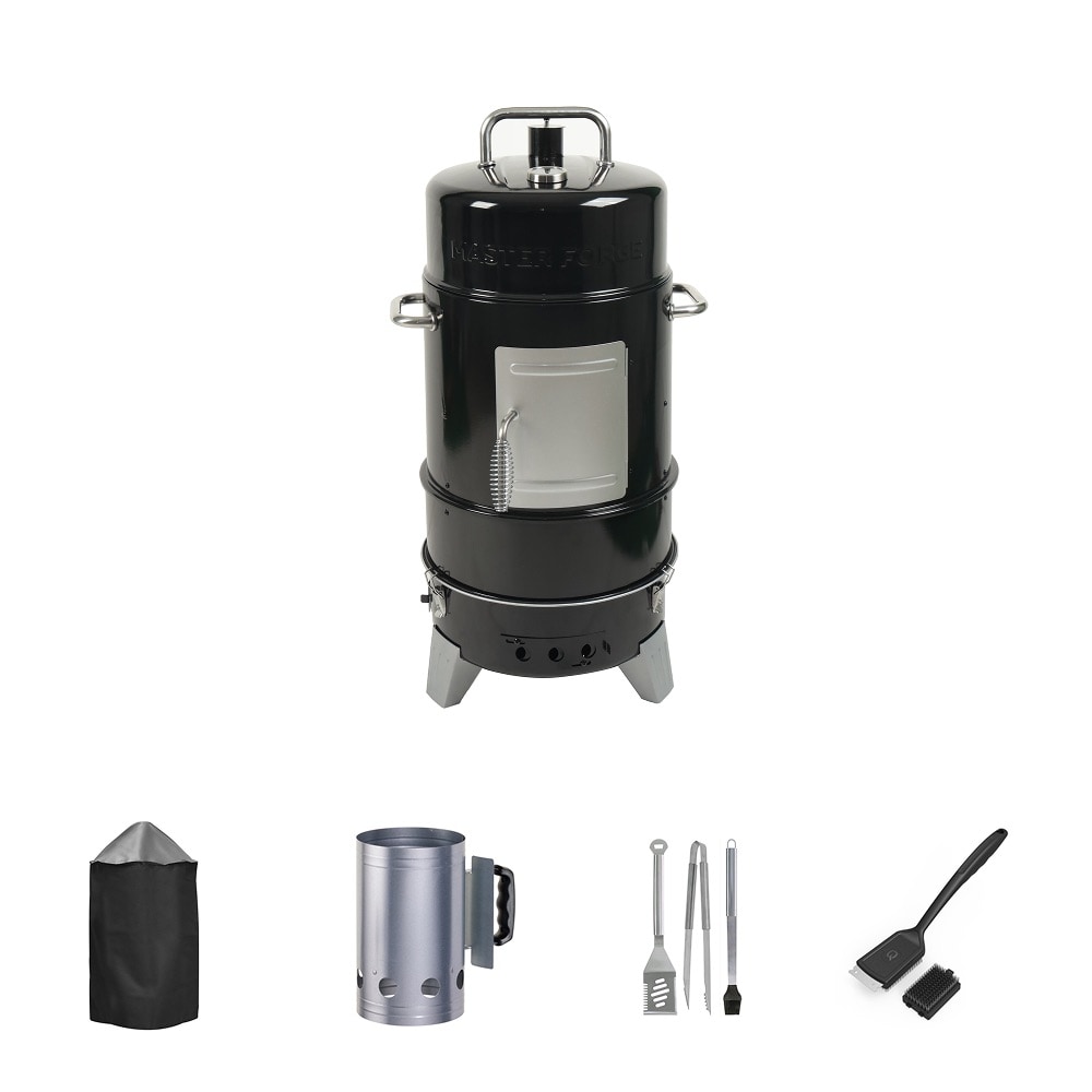 Master Forge 564-Sq. in Black Vertical Charcoal Smoker with Accessories