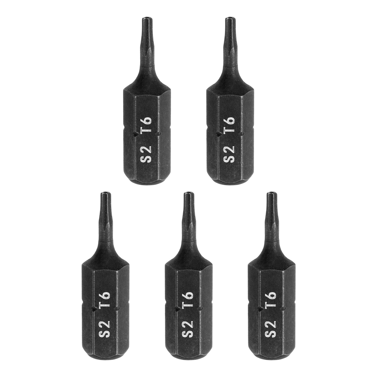 Harfington 5pcs T6 Torx Screwdriver Bit 1/4 Inch Hex Shank 25mm/1 Inch Length S2 Steel Star 6 Point Head Hex Security Screw Driver Bits with Hole for Impact Electric Screw Driver Power Tools Black #S26030900UX3152