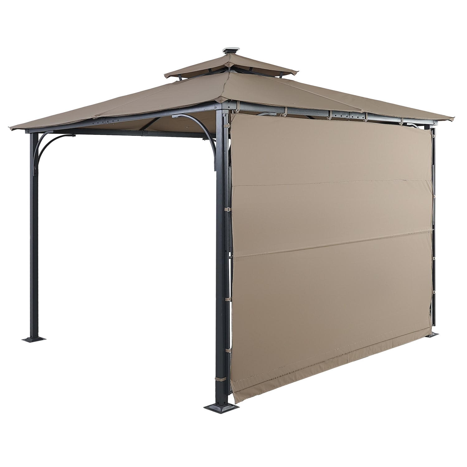 Mondawe MA-TPWF149BW 10-ft x 10-ft Brown Grill Gazebo with Soft Top Roof (Screen Included)